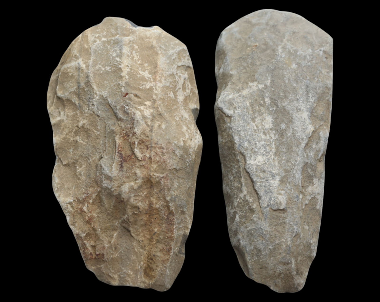 NEOLITHIC PERIOD: Hand-Carved Stone Axe Heads - 190g, 8.5-9.1cm (1 of 2)