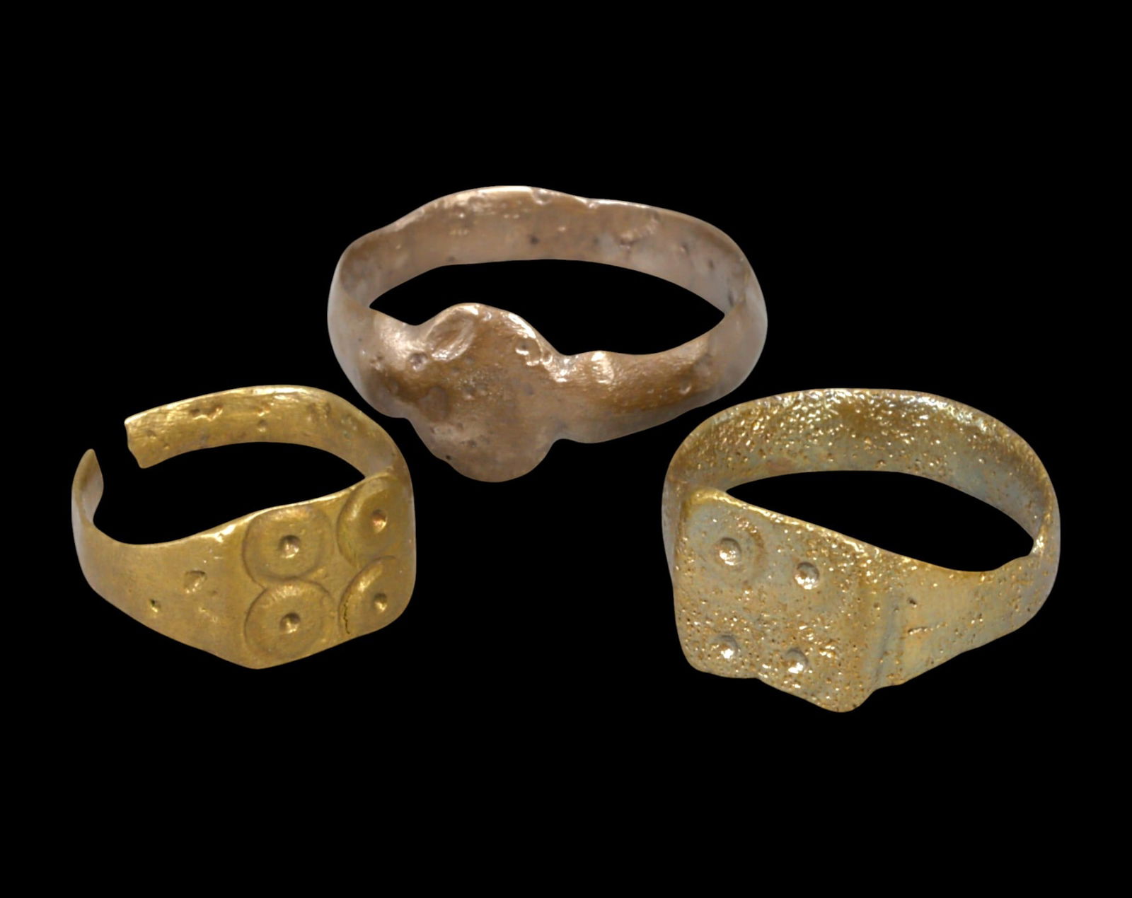 VIKING AGE: Set of 3 Bronze Rings, 3.25-8.5 US, 6.2g, 9th-11th Century (1 of 1)