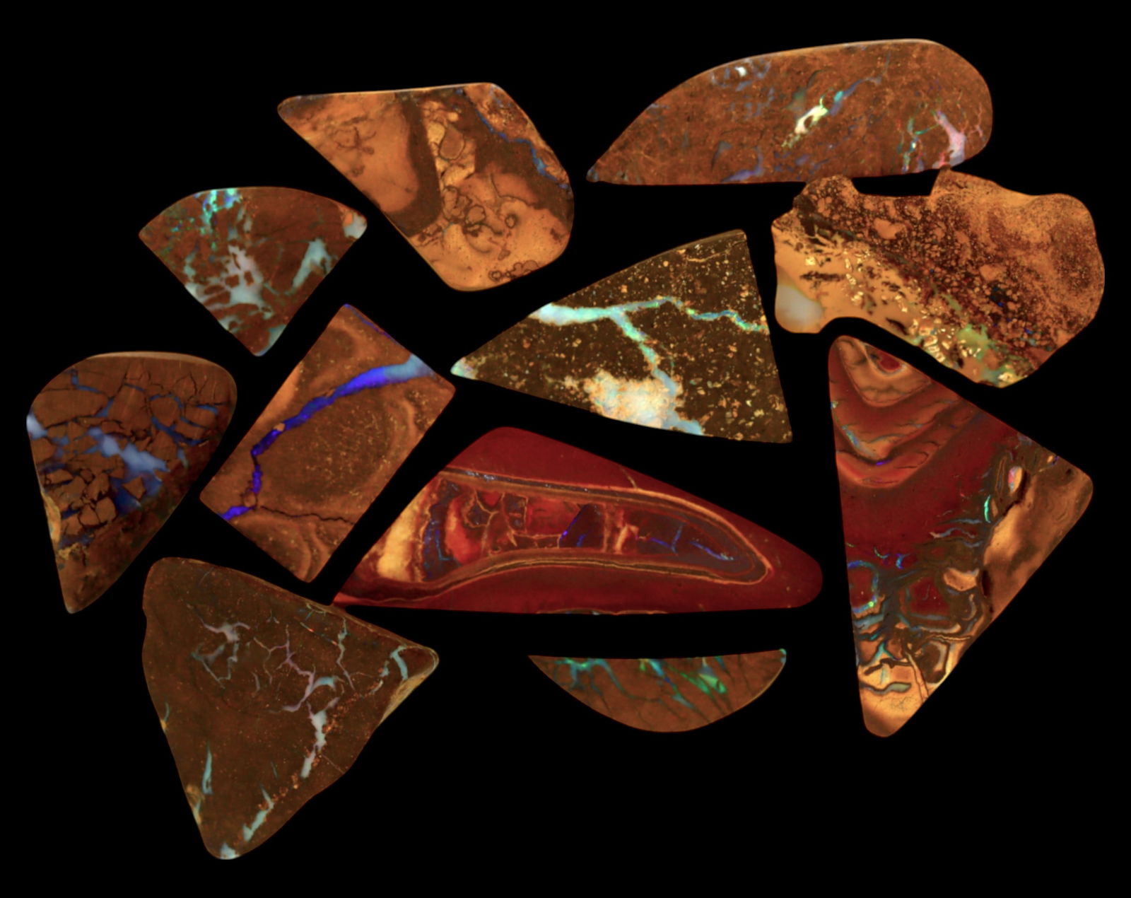 AUSTRALIA: Matrix Boulder Opal Preform Rough Lot, 22g, 1-2.5cm Each (1 of 1)