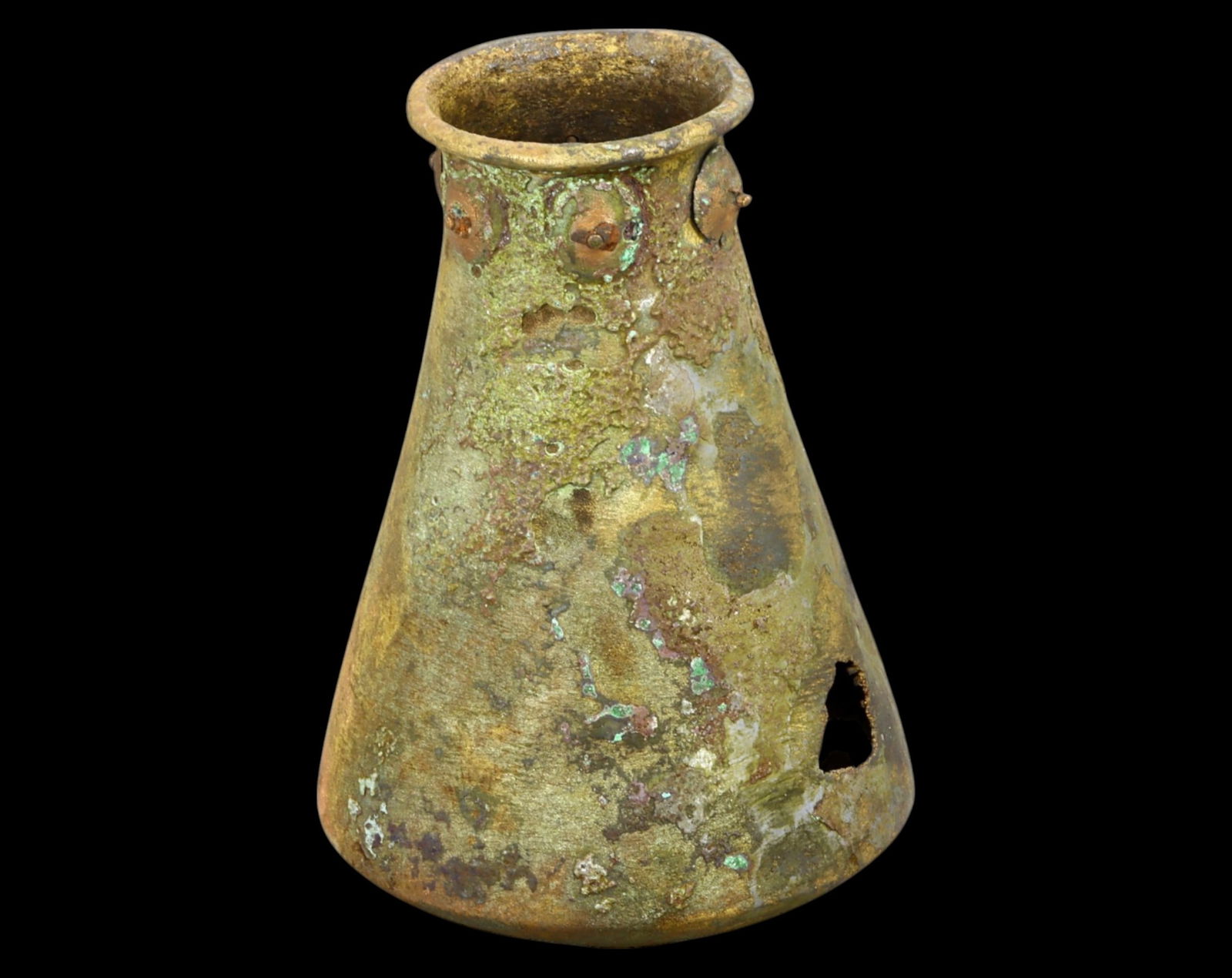 ANCIENT: Bronze Conical Vessel or Ritual Bowl - 293g, 12x9cm, ca. 1st Millennium BCE-CE (1 of 4)