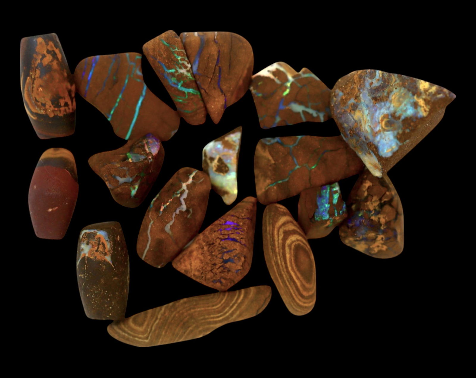 AUSTRALIA: Matrix Boulder Opal Preform Rough Lot,1-2.5cm, 27g (1 of 1)