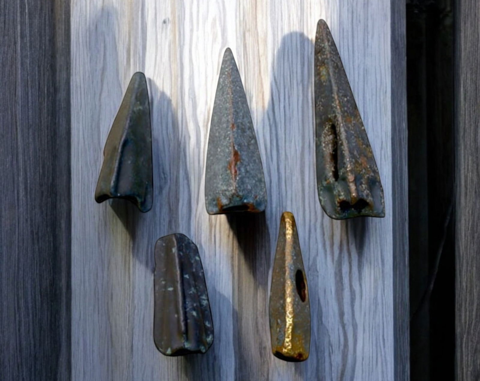 ANCIENT SCYTHIAN CULTURE: Bronze Arrowheads - 5pcs, 1.3-2.1cm, 5.5g (1 of 1)