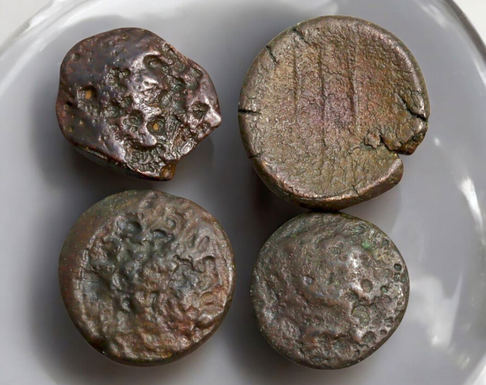 ANCIENT GREECE: Mixed AE Coin Lot - 4 Coins, 17-21mm, 23g, ca. 4th-2nd Century BCE (1 of 2)
