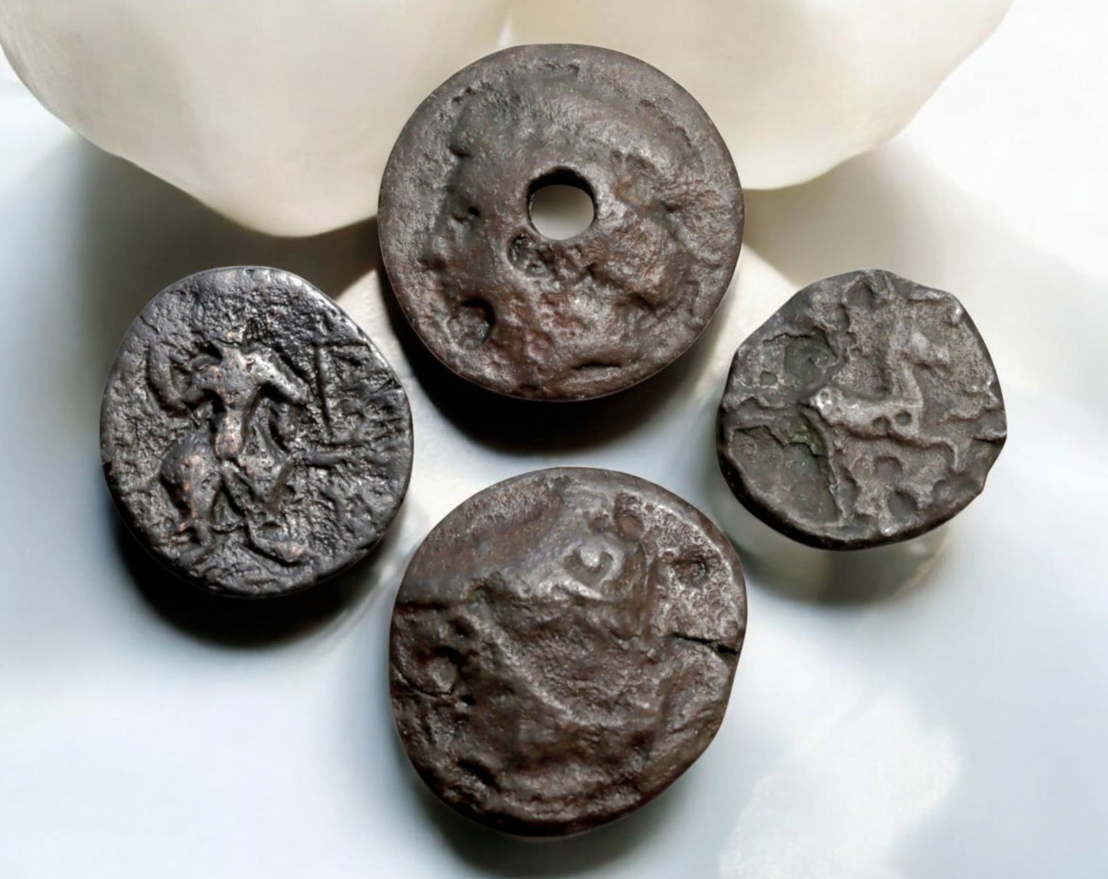 ANCIENT GREECE: Mixed AE Coin Lot - 4 Coins, 14-20mm, 18.5g Total, ca. 4th-2nd Century BCE (1 of 3)