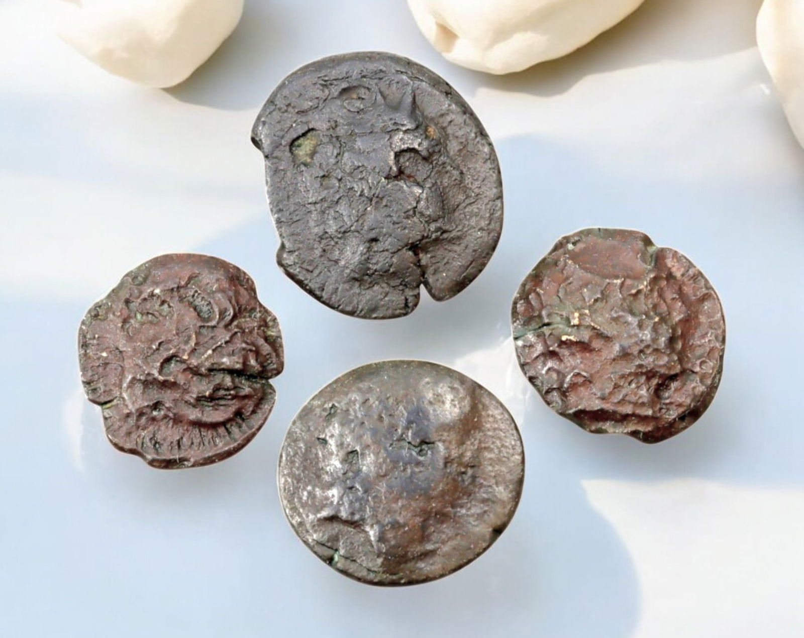 ANCIENT GREECE: Mixed AE Coin Lot - 4 Coins, 17-21mm, 22g Total, ca. 4th-2nd Century BCE (1 of 3)