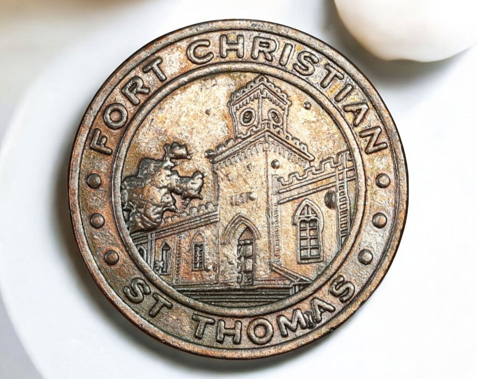 U.S. VIRGIN ISLANDS: Caribbean Mint Fort Christian Commemorative Coin Token - St. Thomas, 28mm (1 of 3)