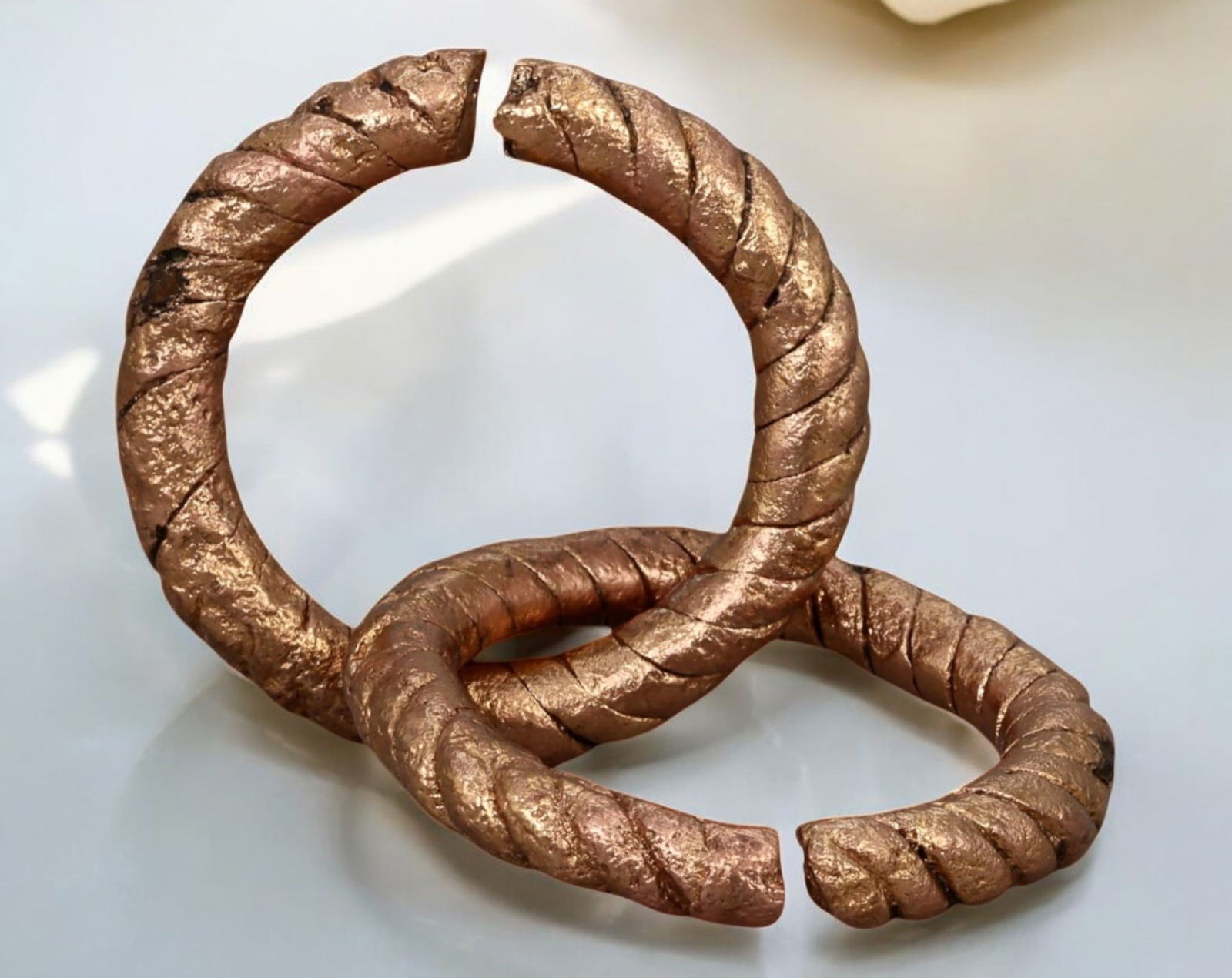 VIKING AGE: Proto Ring Money - Twisted Bronze, 6.5x3.9cm, 46g (1 of 3)