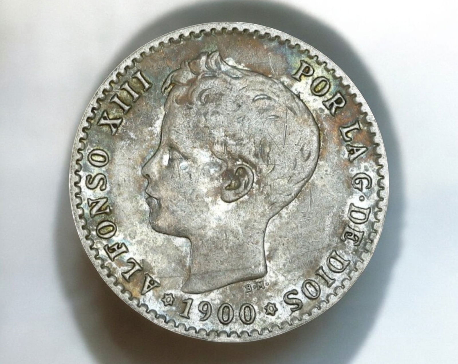 SPAIN: Alfonso XIII - Silver 50 Centimos Coin Coins, 1900 (Madrid Mint) (1 of 3)