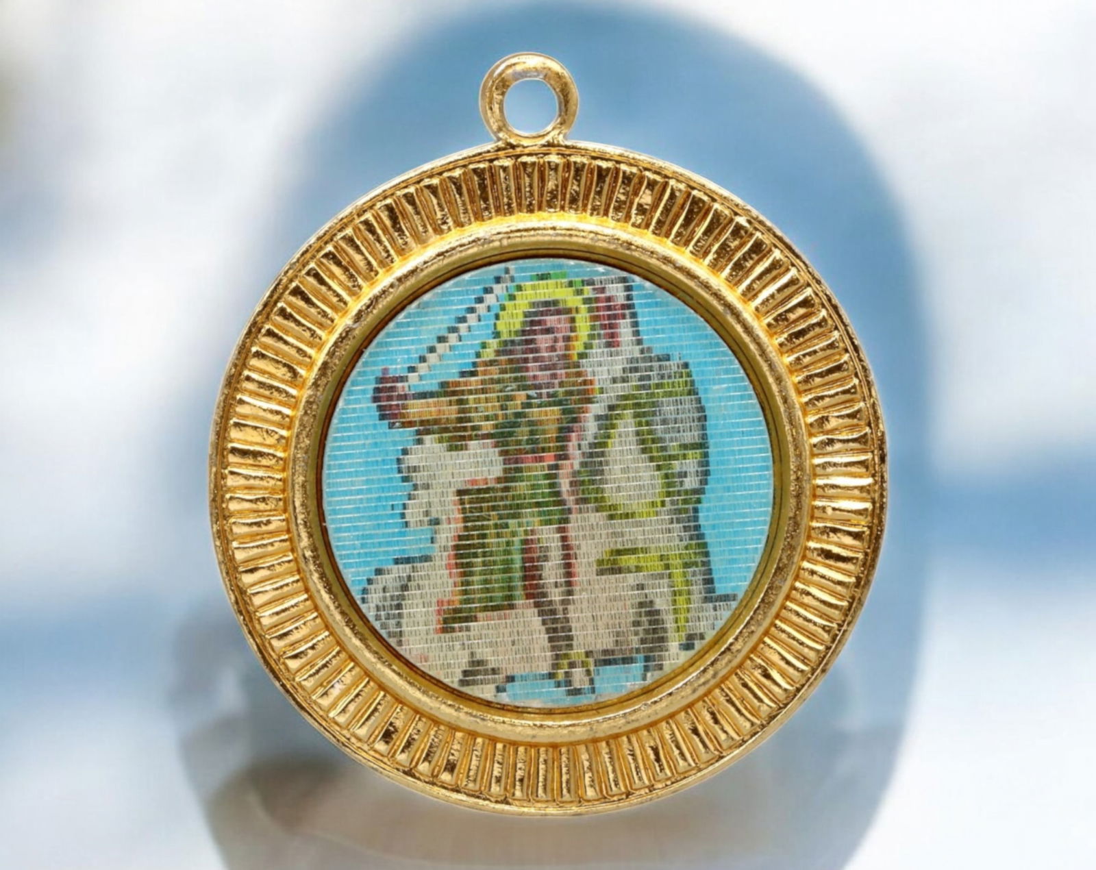 SPAIN: Santiago de Compostela Lenticular Pilgrim Medal - St. James & Cathedral (1 of 4)