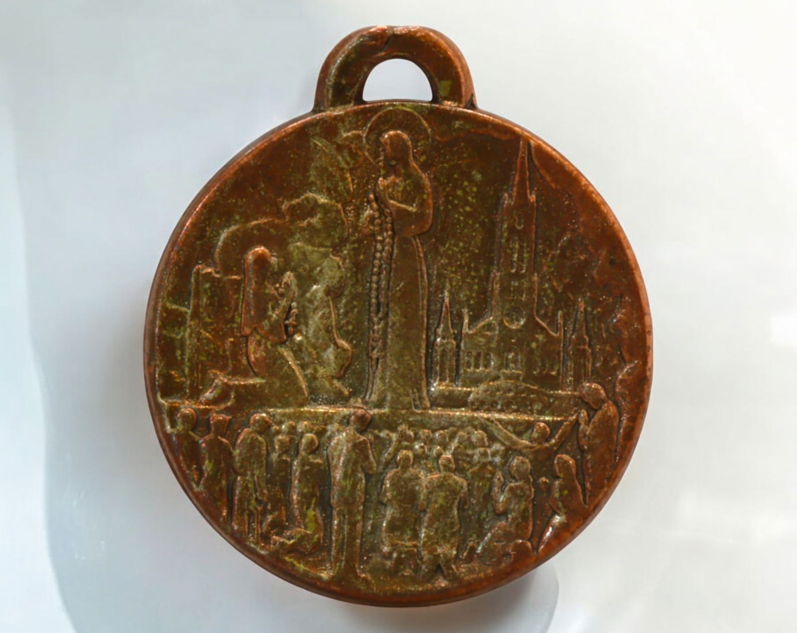 FRANCE: Lourdes Centenary Medal - Apparition of Virgin Mary, 1858-1958 (1 of 3)