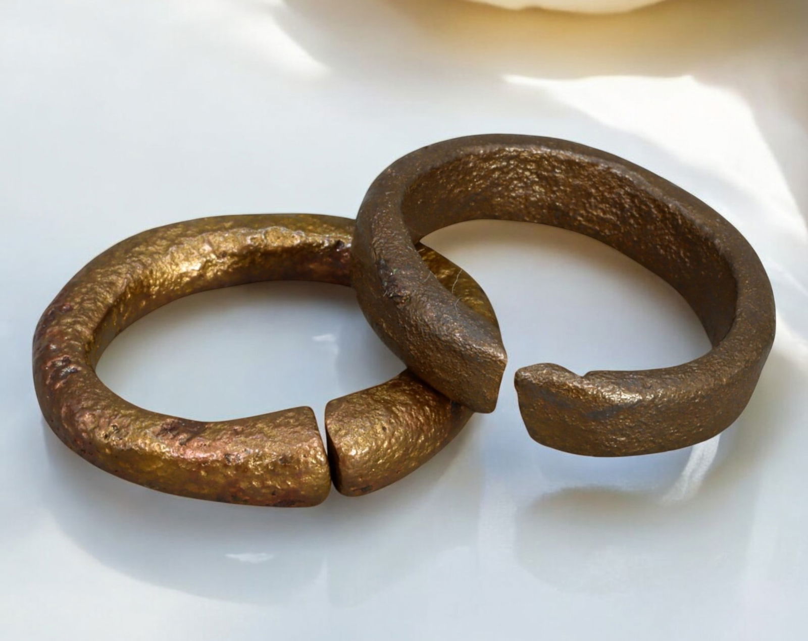 CELTIC EUROPE: Bronze Proto-Ring Money - Warrior & Trader Currency, 2pcs, 30mm, 26g (1 of 1)