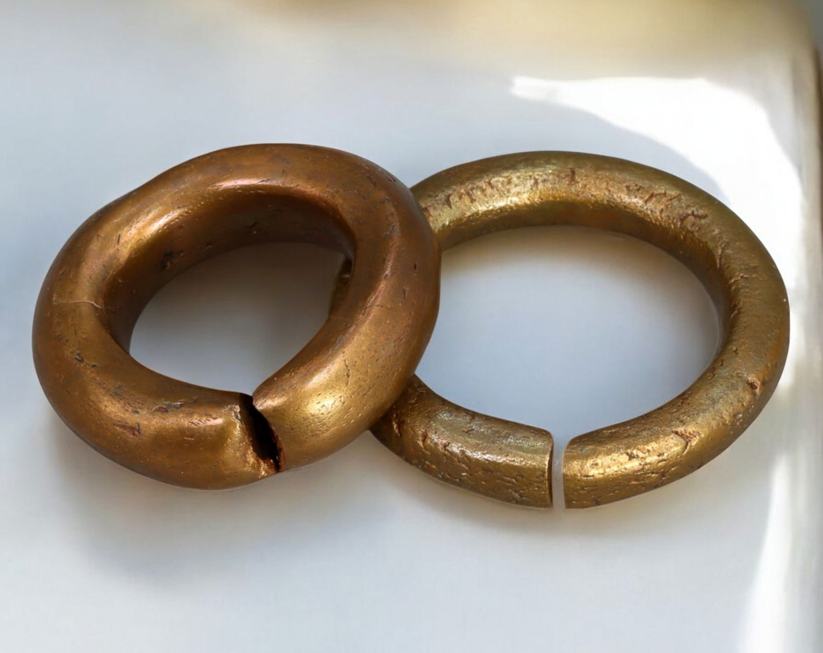 ANCIENT EUROPE: Bronze Proto-Ring Money - Early Trade Currency, 2pcs, 3-3.5cm, 67g (1 of 1)