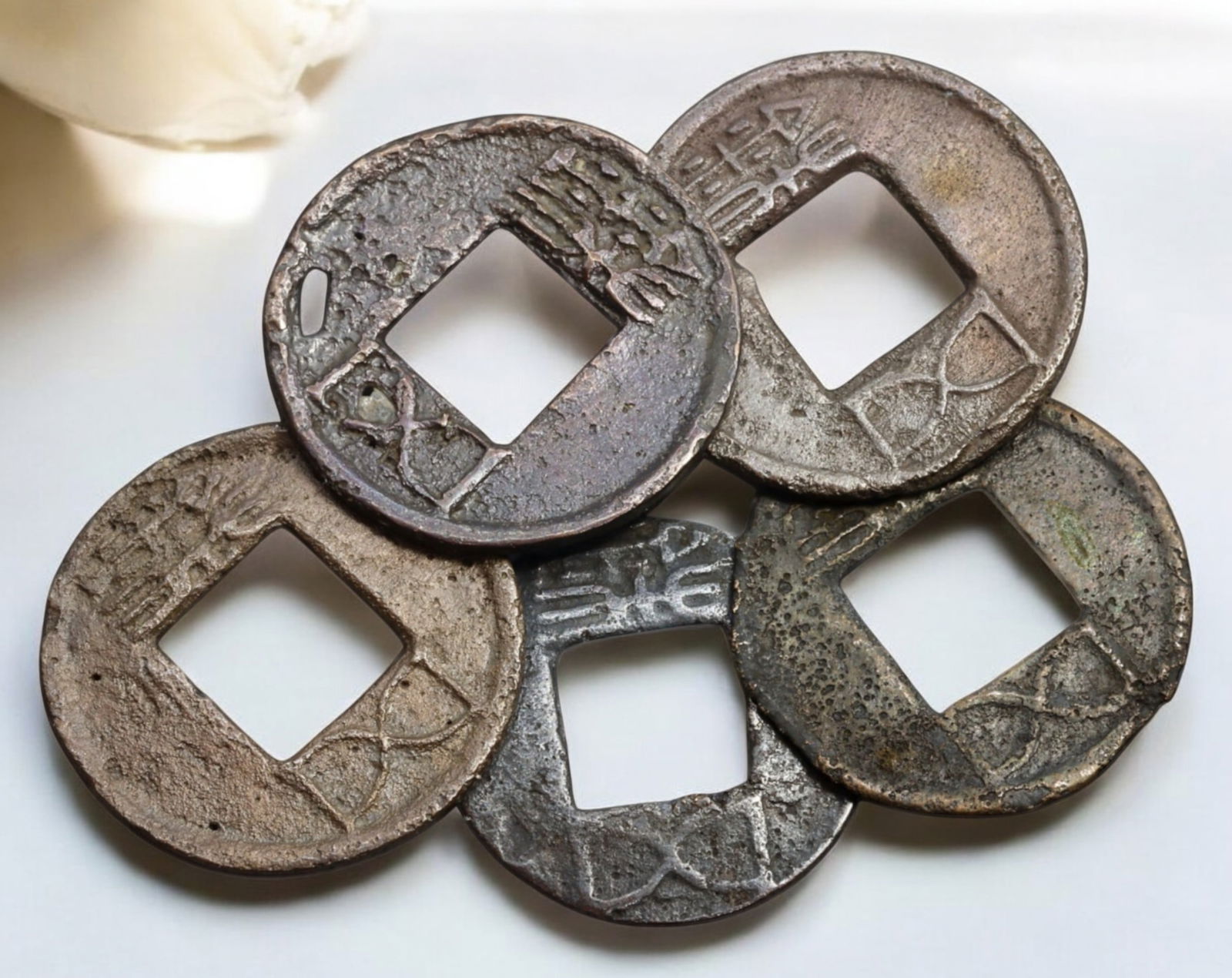 CHINA: Han Dynasty Wu Zhu Coins - Set of Five, 2nd Century BCE - 6th Century CE (1 of 2)