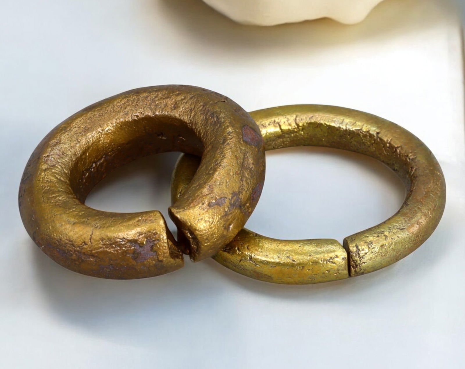 ANCIENT EUROPE: Bronze Proto-Ring Money - Early Trade Currency, 2pcs, 3.5-3.8cm, 69g (1 of 1)