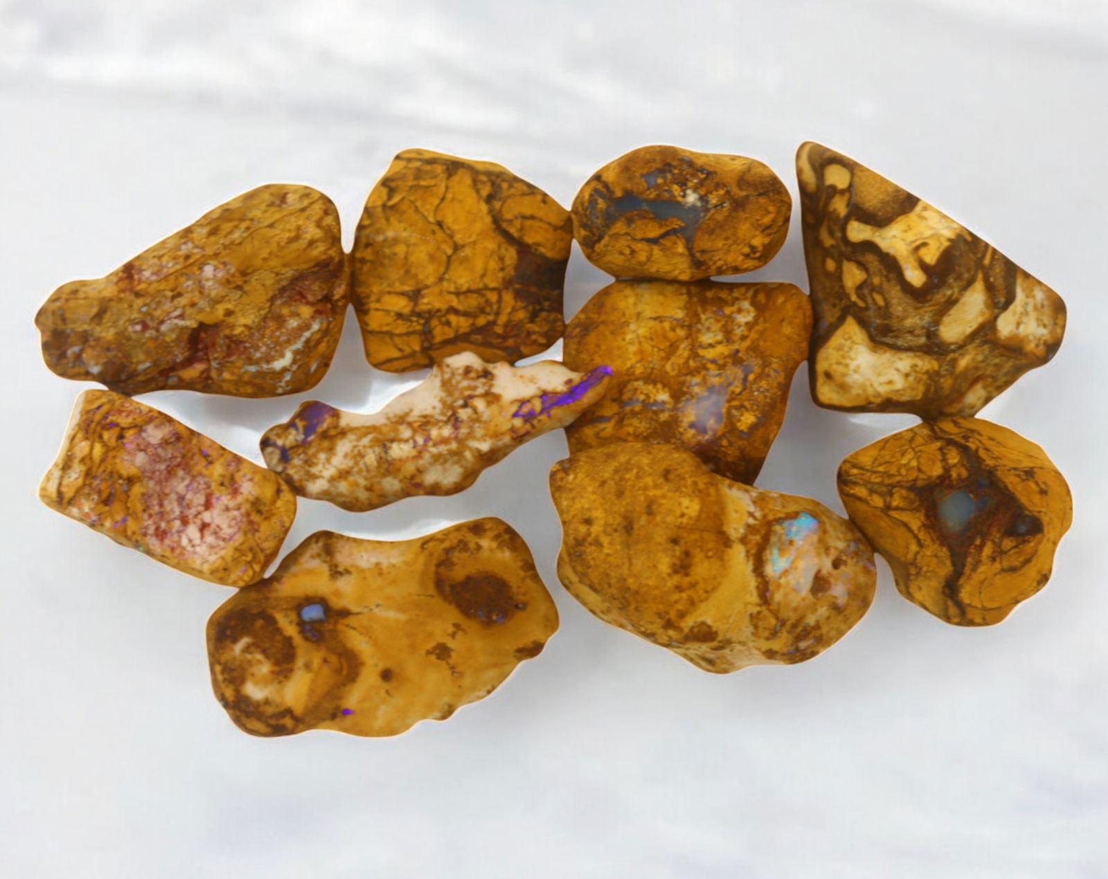 AUSTRALIA: Queensland Fossilized Crystal Opal Rough Lot, 1-3.5cm, 84g (Images Taken Wet) (1 of 1)