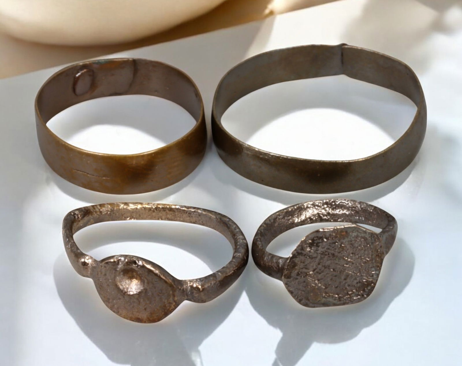 VIKING AGE: Set of 4 Bronze Rings, 3.75-10.5 US, 4.8g, 9th-11th Century (1 of 1)