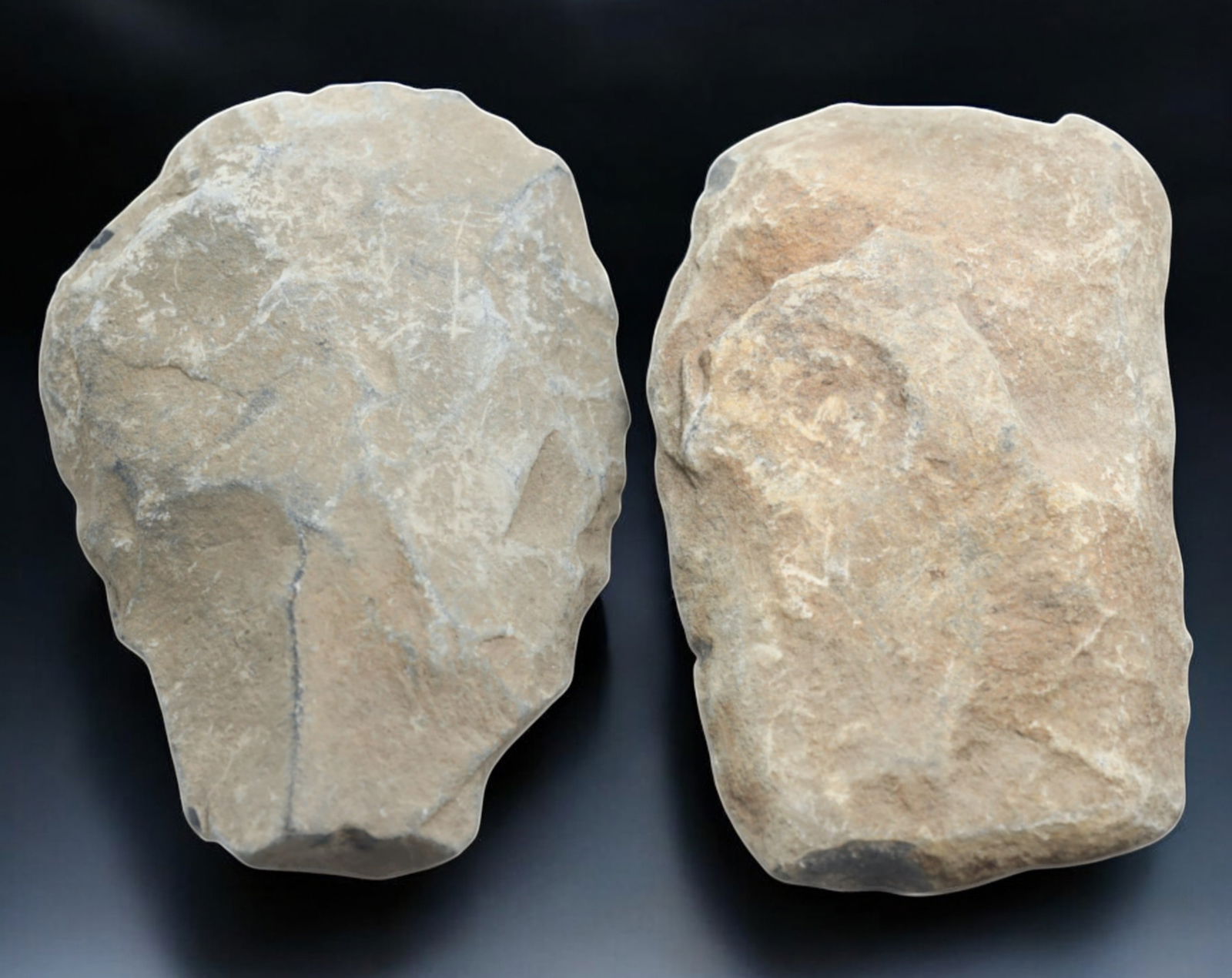 NEOLITHIC PERIOD: Hand-Carved Stone Axe Heads - 291g, 9-9.5cm (1 of 2)