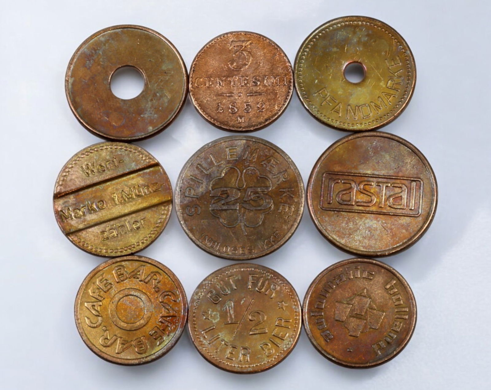 GERMANY & NETHERLANDS: Assorted Gaming, Beer & Utility Tokens - Brass & Copper, 20th Century (9 (1 of 3)