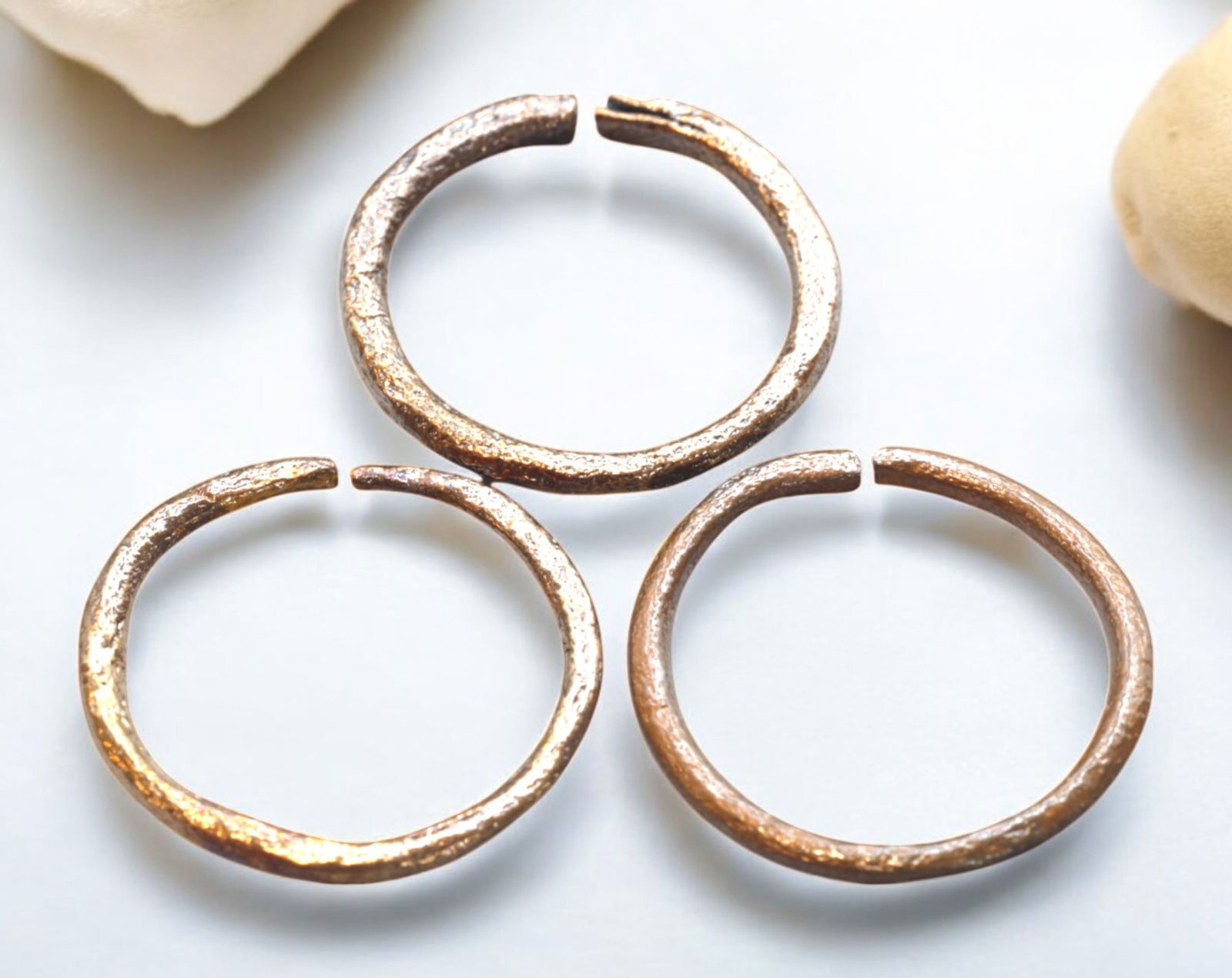 VIKING AGE: Bronze Proto Ring Money - 8th-10th Century, Set of Three (1 of 2)