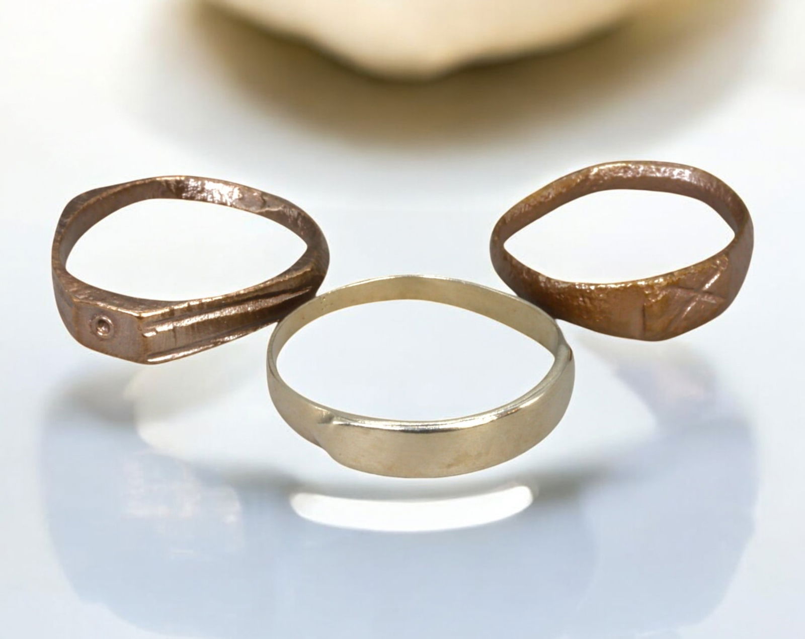 VIKING AGE: Set of 3 Bronze Rings, 4-6.5 US, 4.2g, 9th-11th Century (1 of 1)