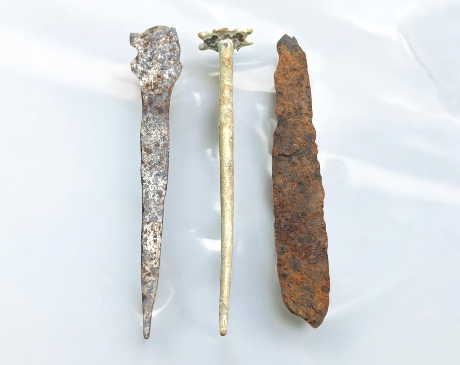 ANCIENT EUROPE: Bronze & Iron Implements - Possible Nail, Pin, and Blade, c. 1st Millennium BCE (1 of 2)