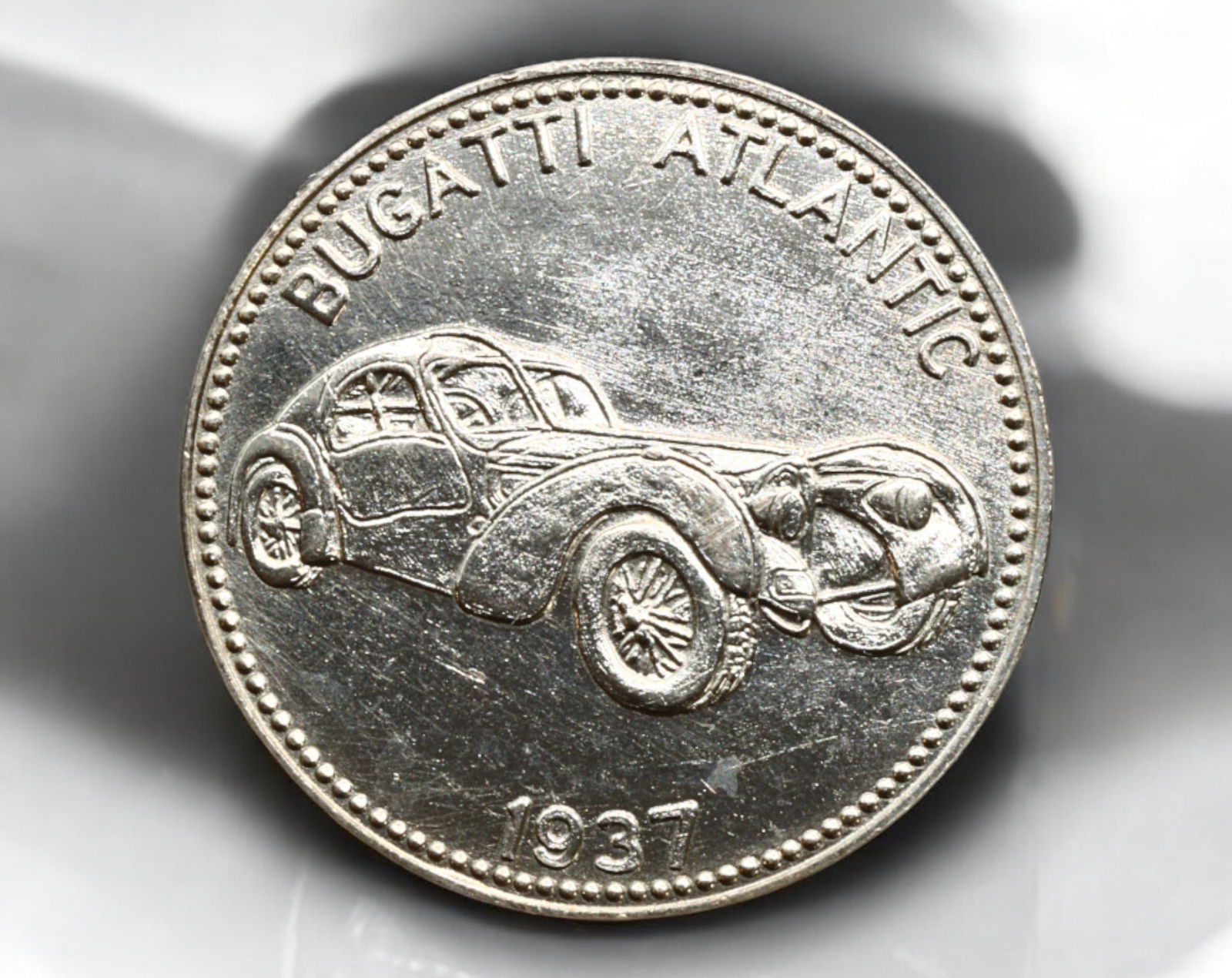 GERMANY: Bugatti Atlantic "Shell - Weltberuehmte Sportwagen" Promotional Token, 1937 (1 of 3)