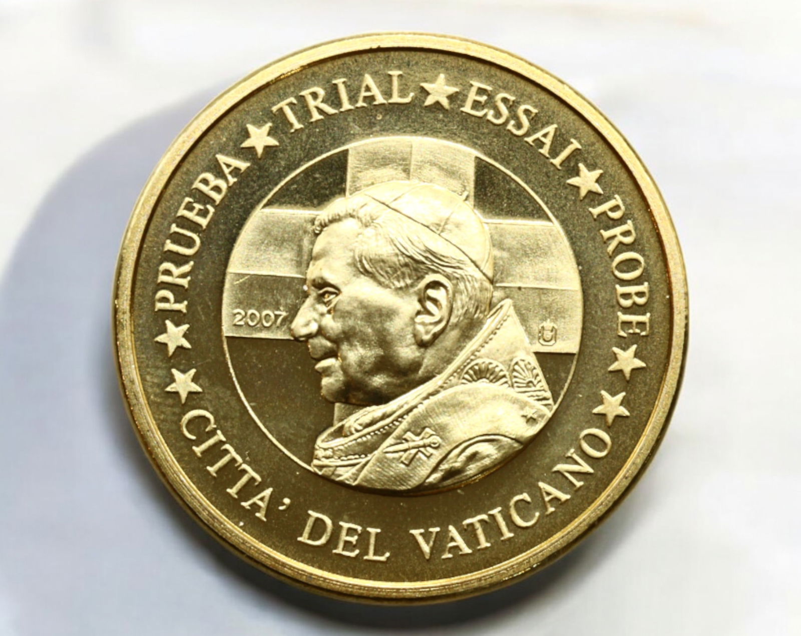 VATICAN CITY: Pope Benedict XVI Trial Coin - 20 Specimen, 2007 (1 of 3)