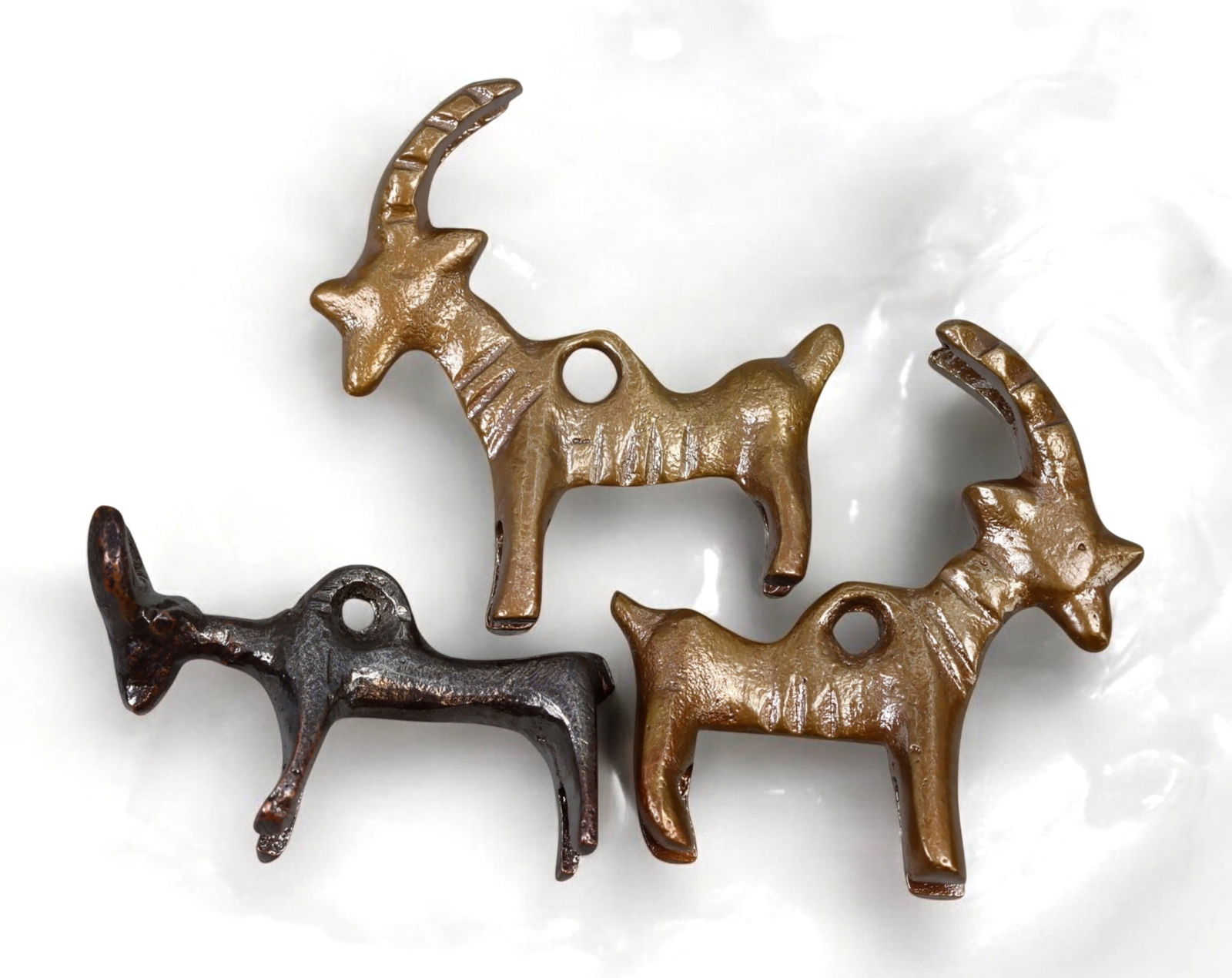 VINTAGE: 3 Bronze Zoomorphic Pendants (1 of 1)