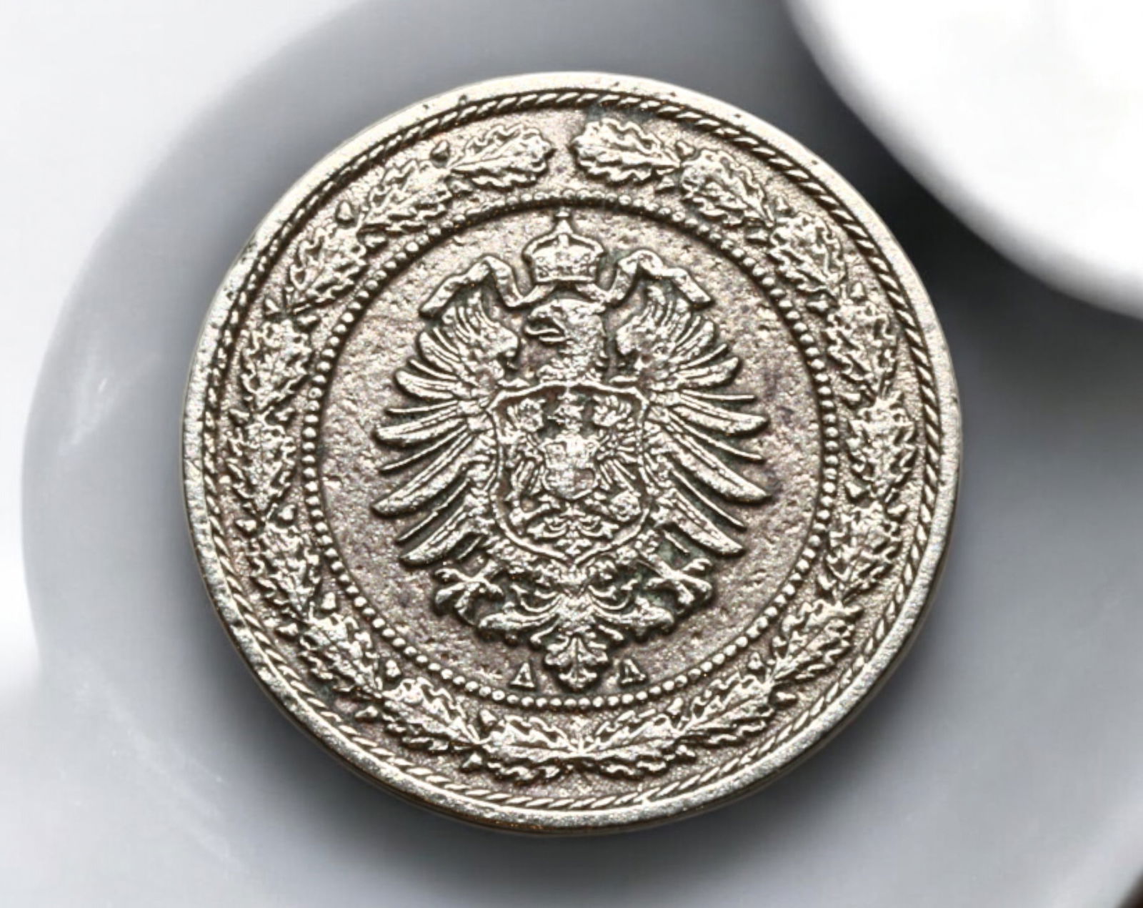 GERMANY: Deutsches Reich - 20 Pfennig Coin, 1888-A (Berlin Mint): A historic 20 Pfennig coin from the German Empire, minted in 1888 at the Berlin Mint ("A" mintmark). Struck in cupro-nickel, this coin weighs 6.1g and measures 2.3cm in diameter. The obverse features