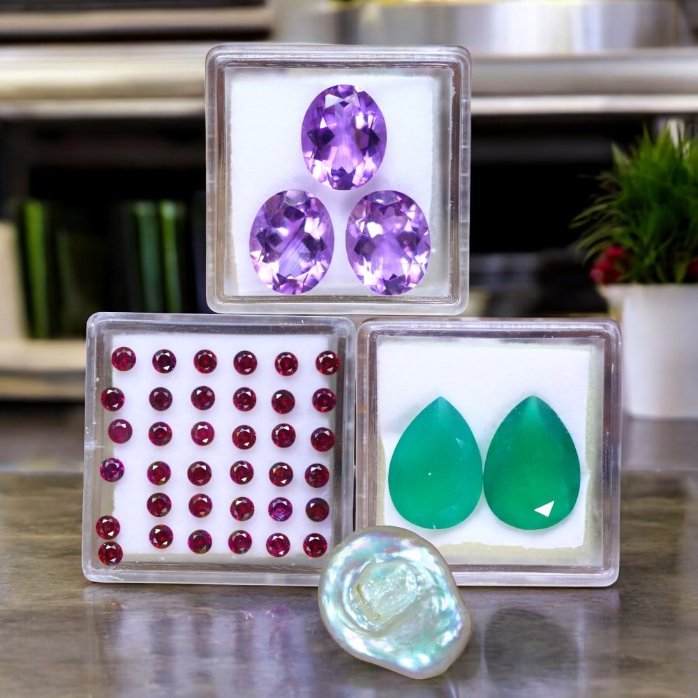 Garnet, Amethyst, Onyx & Keshi Pearl (1 of 1)