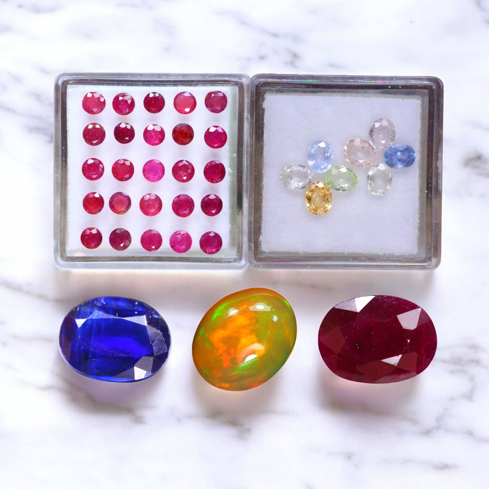 Blue Kyanite, Ruby, Fancy Sapphire & Welo Opal (1 of 1)