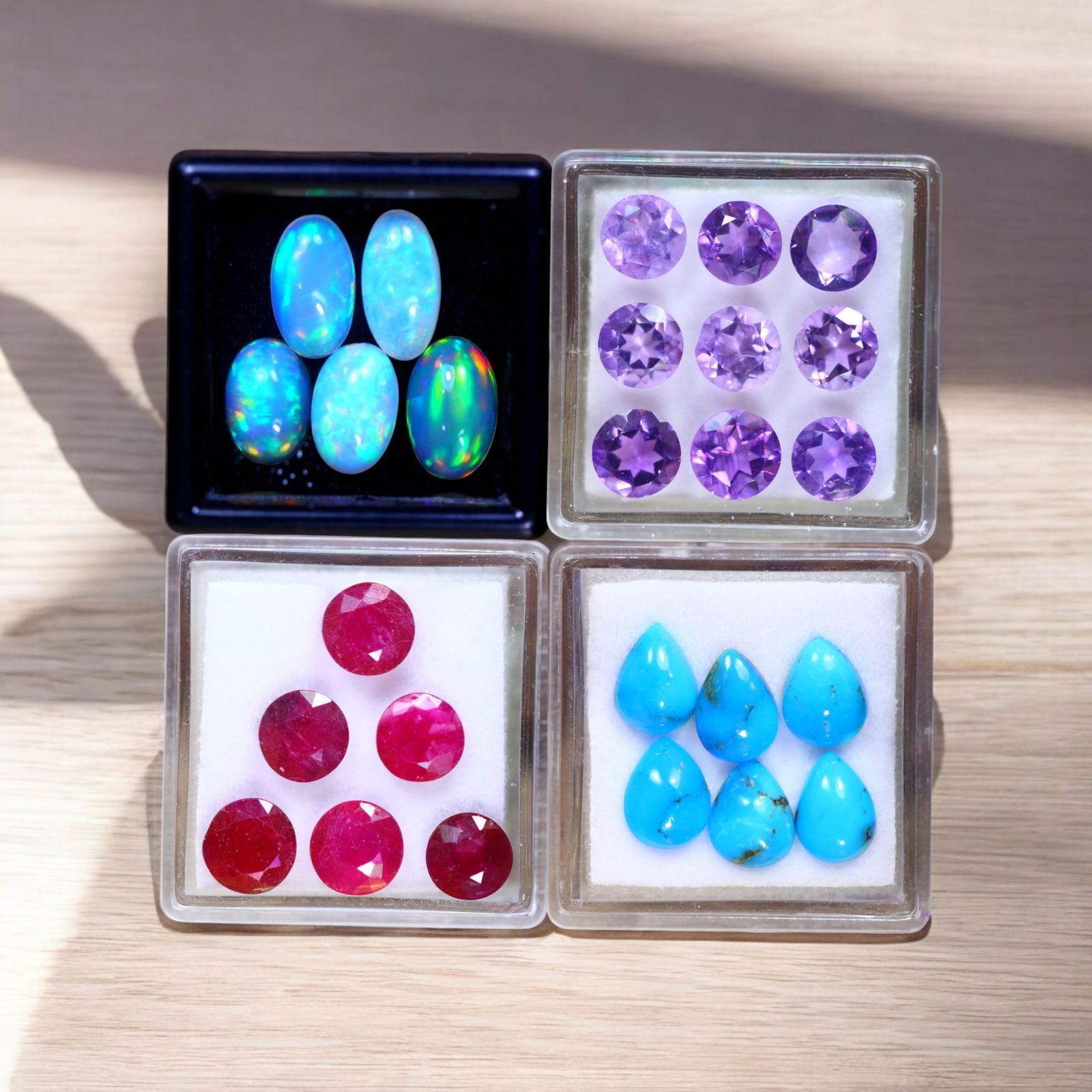 Turquoise, Welo Opal, Amethyst & Ruby (1 of 1)