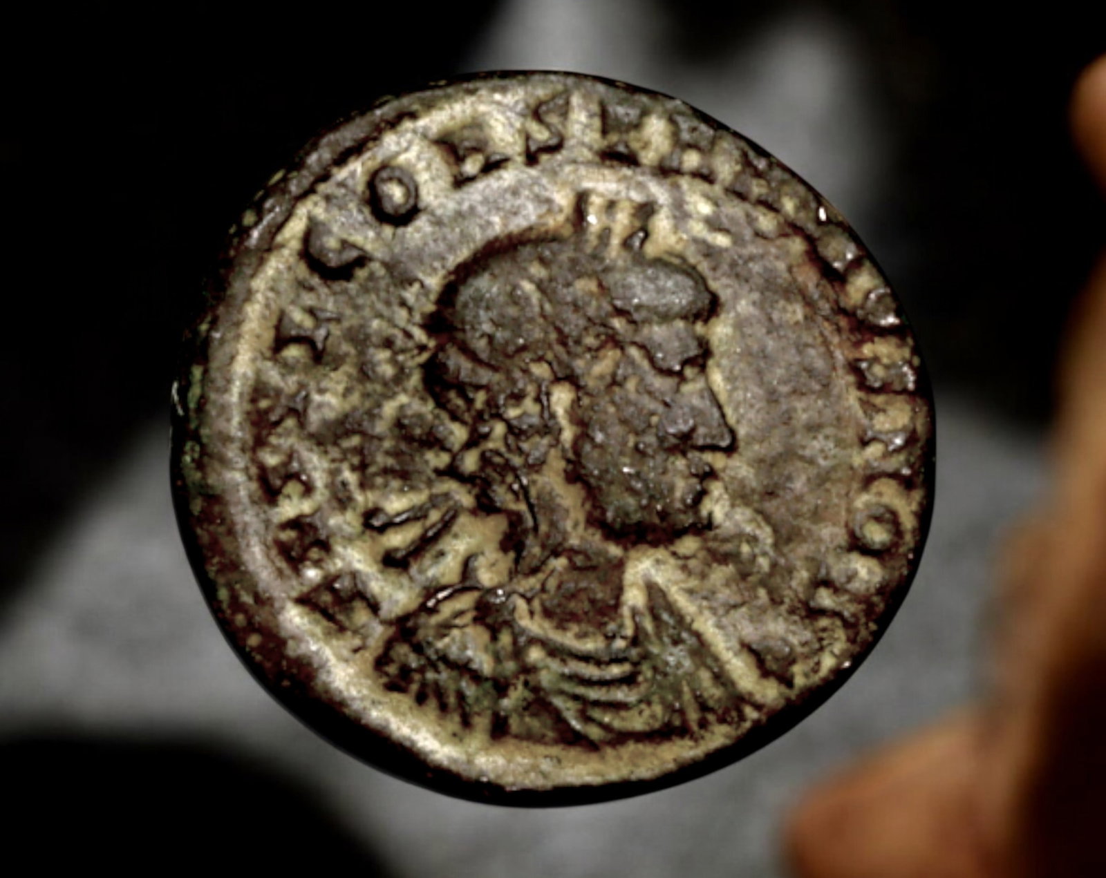 ROMAN EMPIRE: AE Coins - Bronze Coins, 1.8cm, 2.6g: A collection of ancient Roman bronze coins, each featuring a distinct imperial portrait on the obverse and various symbolic or military-themed reverses. These coins, essential to Roman commerce and go