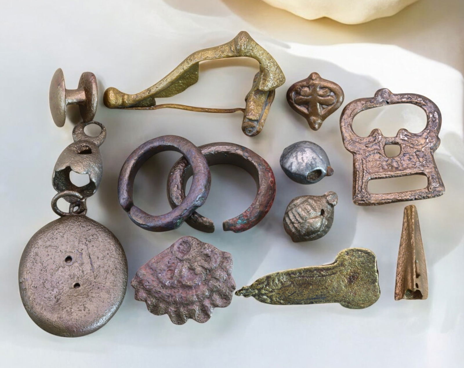 ANCIENT & MEDIEVAL: Bronze Artifacts Collection - Fibula, Buckle & Rings (78g, 1.5-4.3cm, 13pcs) (1 of 1)