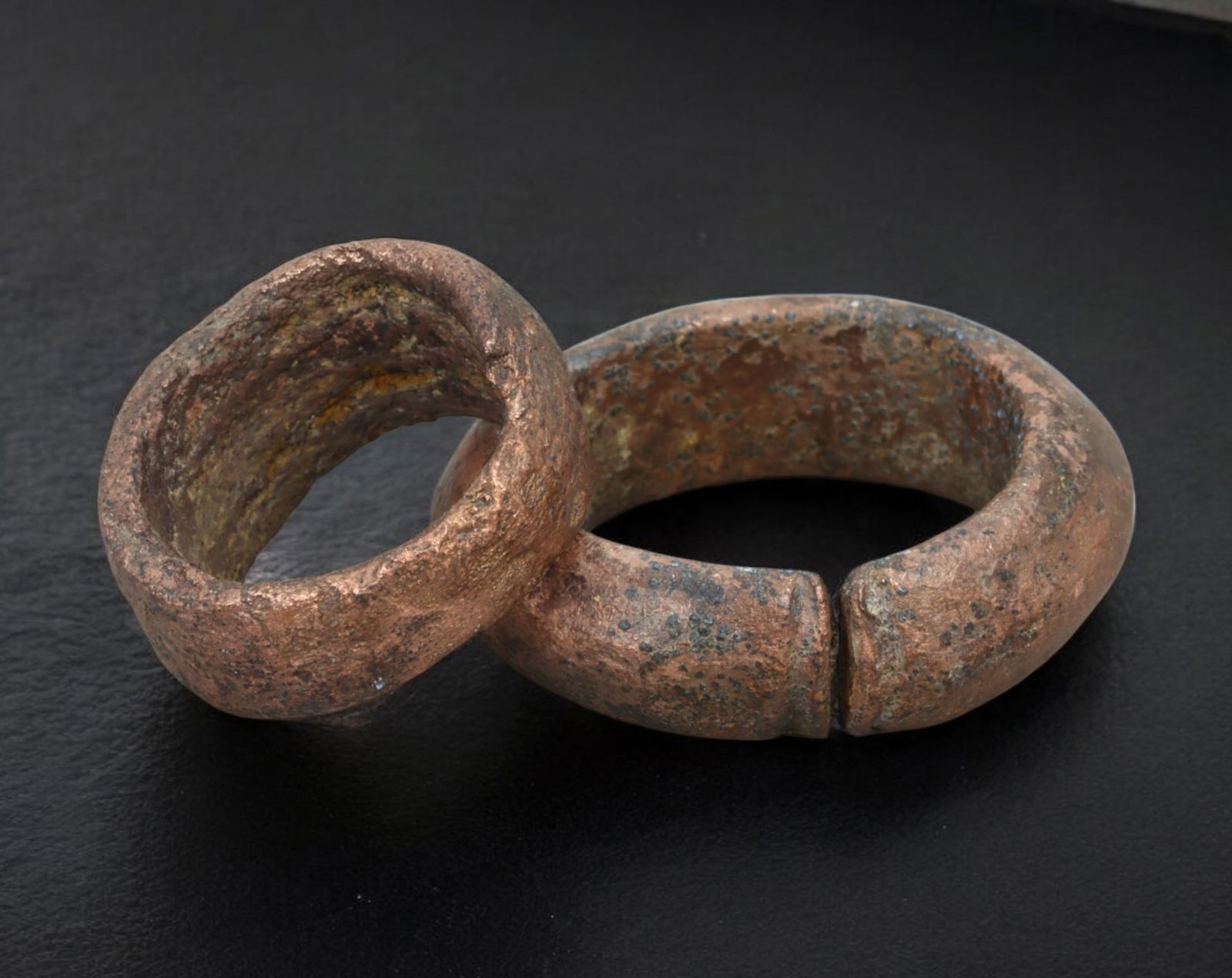 CELTIC PROTO-RINGS (PAIR): Bronze Ring Ingots - Solid Cast, Continental Europe, ca. 800-400 BCE (1 of 2)