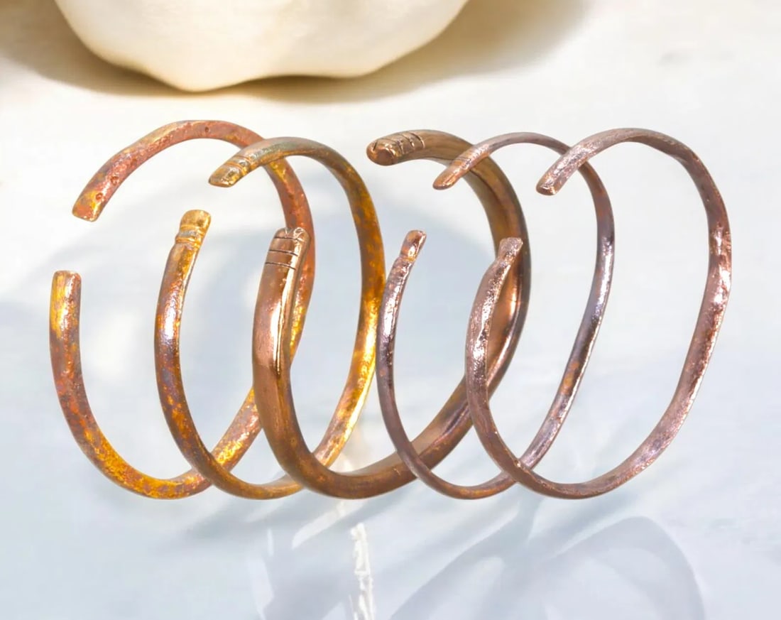 VIKING BRONZE ARM RINGS - 5 Pieces, 5.5-6.2cm, 89g (1 of 2)