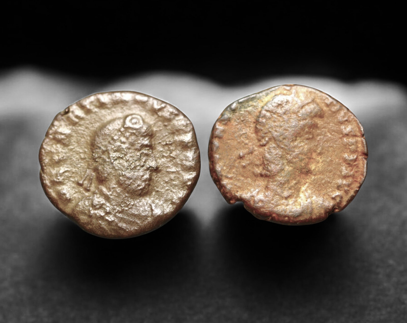 ROMAN EMPIRE: AE Coins - Bronze Issue, 17mm, 3.8g, Lot of 2: A lot of bronze coins from the Roman Empire, reflecting the practical monetary fabric of the Imperial economy. These modestly sized bronzes likely span different emperors and issues, underscoring the 
