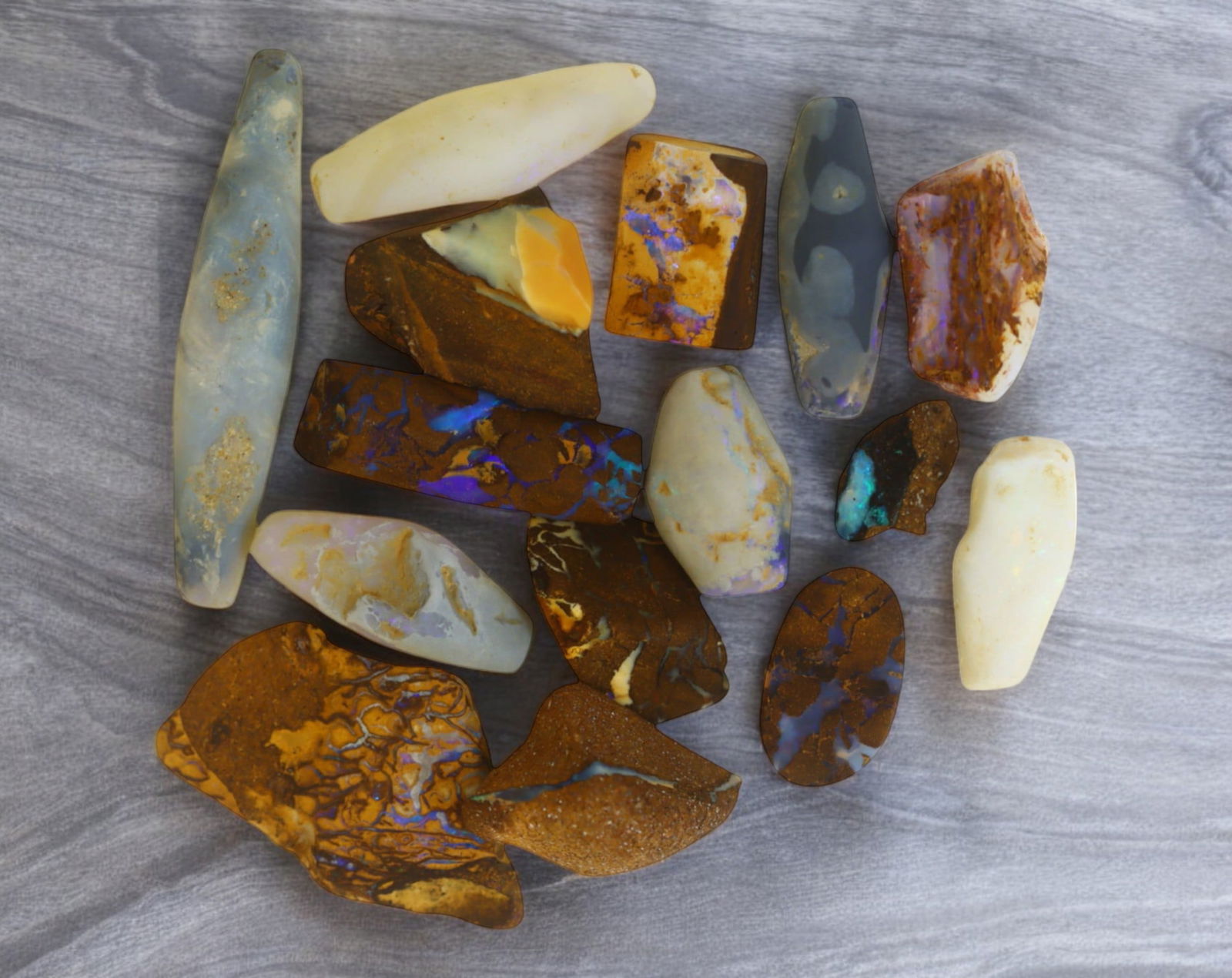 AUSTRALIA: Crystal & Koroit Opal Preform Rough - 1-3.5cm, 21g (Images Taken Wet) (1 of 1)