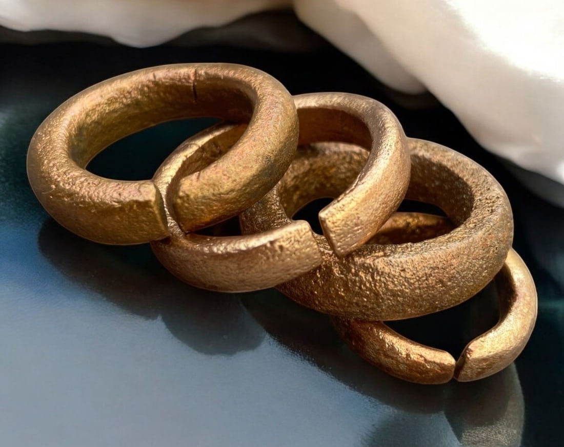 CELTIC: Bronze Proto-Money Rings - 4 Pieces, 2.5-3cm, 65g (1 of 3)