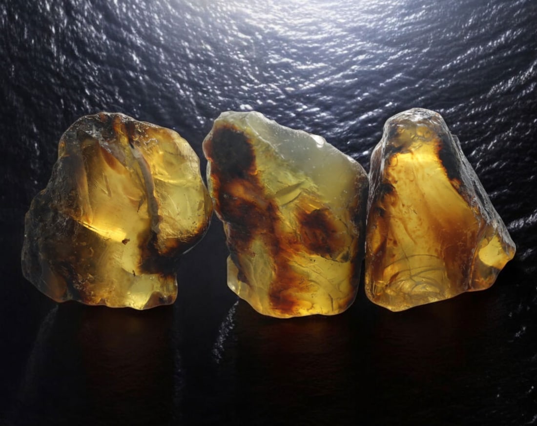 NATURAL: Baltic Amber Specimen Trio - 54g, 4.5-5cm, Fossilized Tree Resin (1 of 1)