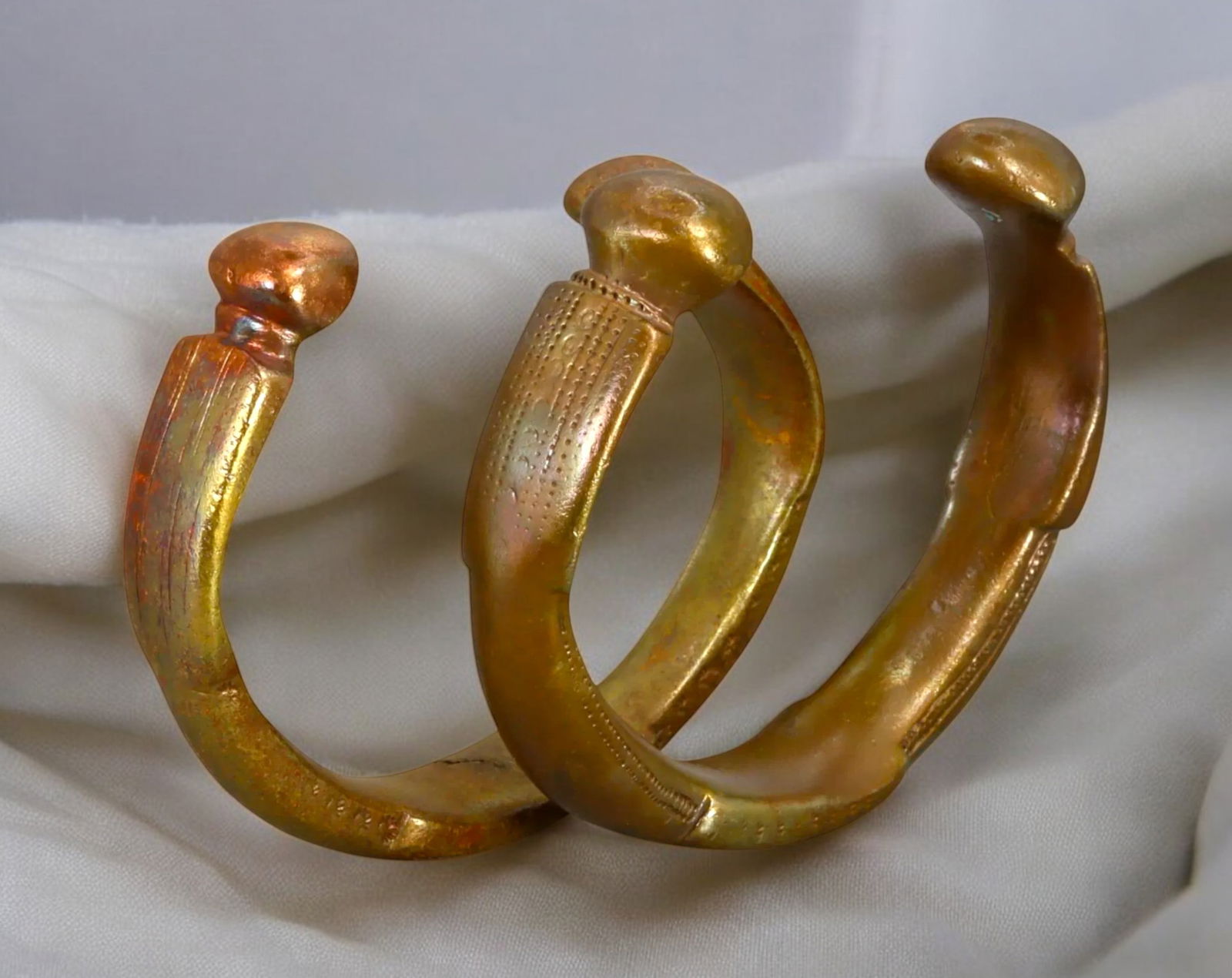 NIGERIA: Pair of King Manillas - Bronze Prestige Currency, 19th-20th Century (1 of 2)