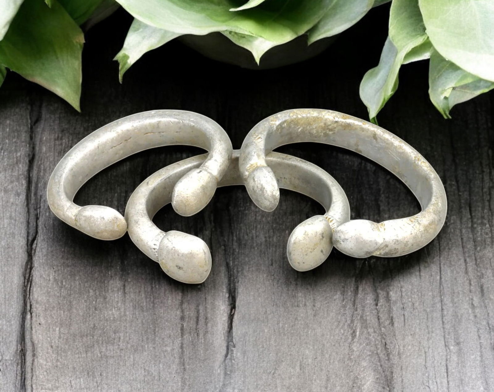 WEST AFRICA: Bamileke Smooth Aluminum Currency Bracelets - 6.7-7.7cm, 115g (3pcs), 19th/20th Century (1 of 1)