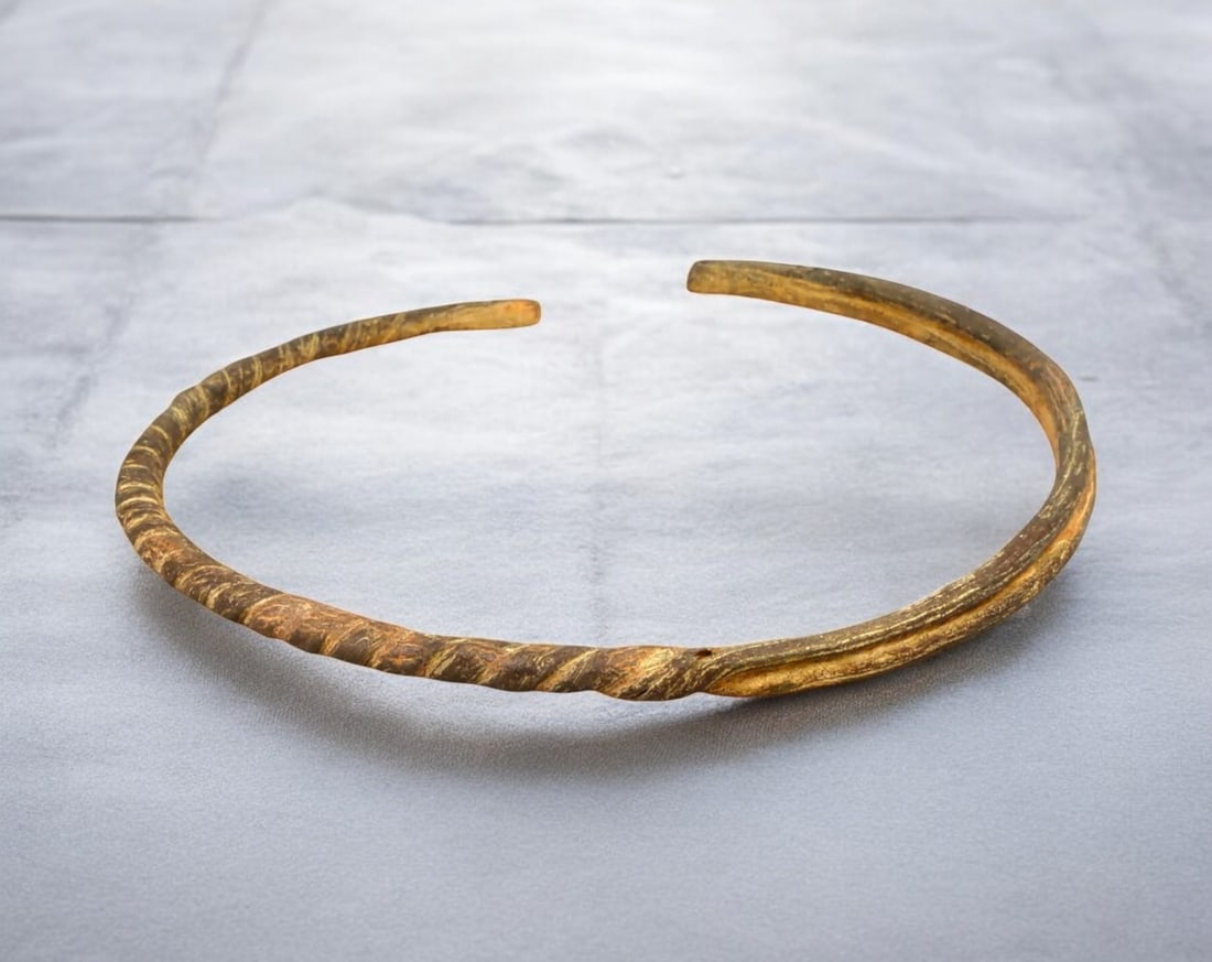 ANCIENT EUROPE: Twisted Bronze Neck Torc - Celtic, c. 5th-2nd Century BCE (1 of 3)