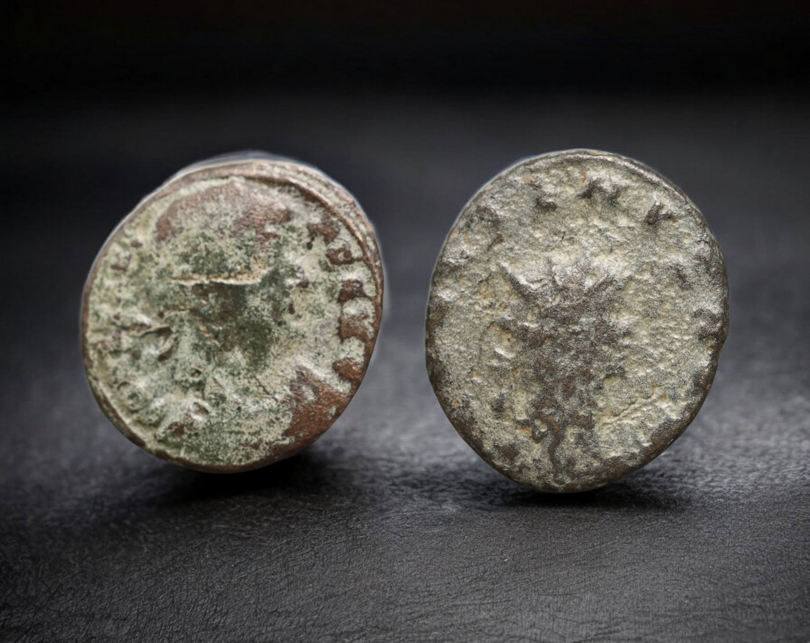 ROMAN EMPIRE: AE Coins - Bronze Issue, 17-18mm, 3.8 g, Lot of 2: A lot of bronze coins from the Roman Empire, reflecting the practical monetary fabric of the Imperial economy. These modestly sized bronzes likely span different emperors and issues, underscoring the 