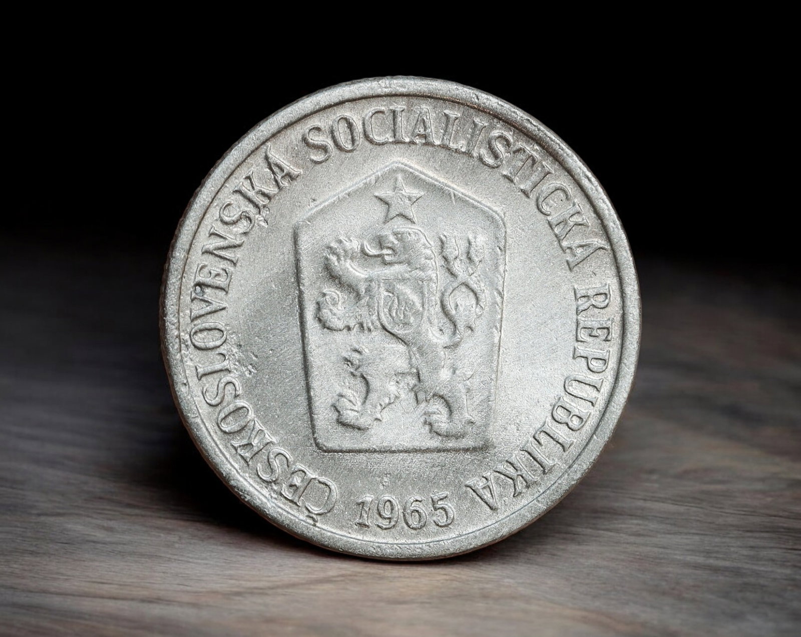 CZECHOSLOVAKIA: Socialist Republic - Aluminum 10 Haleru Coin, 1965 (21mm, 1.1g): Issued in 1965 during the Czechoslovak Socialist Republic period (1953-1990), this lightweight aluminum 10 Haleru coin features the socialist-era national coat of arms-an upright Bohemian lion bearing