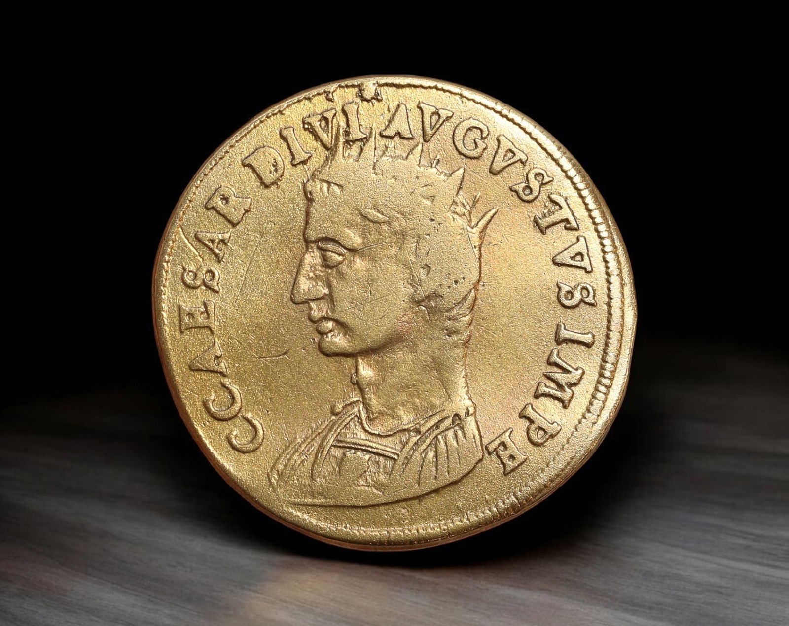 ITALY: Papal/Roman States - Gilt Bronze SPQR Medallic Token, ca. 1800-1870 (27mm, 4.8g) (1 of 2)