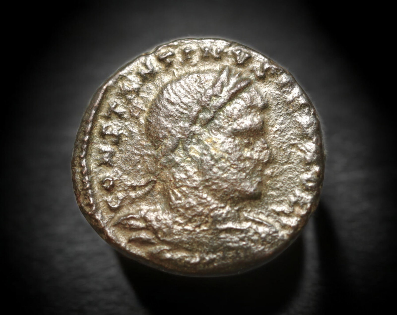 ROMAN EMPIRE: AE Coin - Bronze Issue, 17mm, 2.2g: A diminutive bronze coin from the Roman Empire, emblematic of the empire's evolving monetary system during times of economic transition. As silver reserves dwindled and inflation surged, bronze coinag