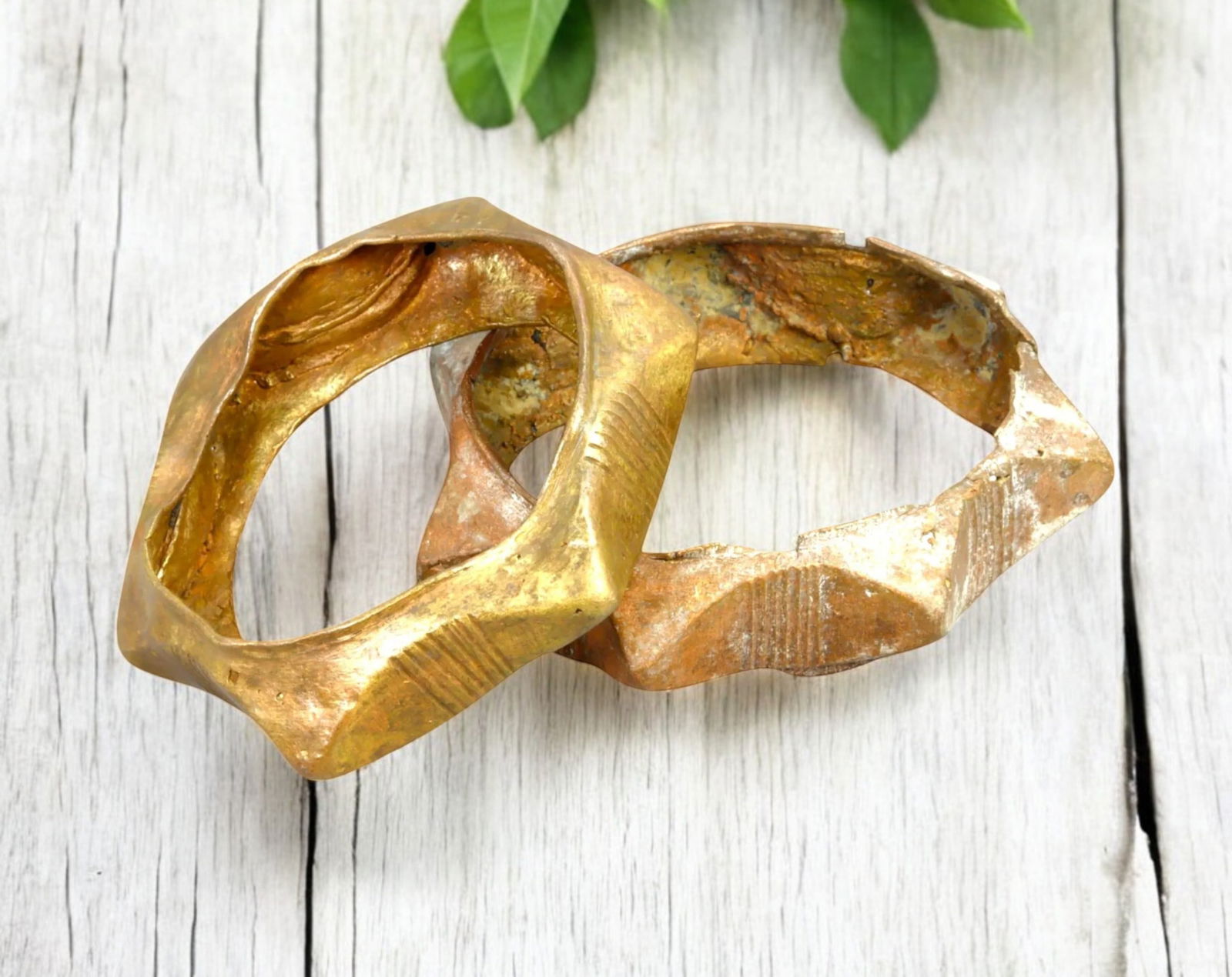 WEST AFRICA: Bronze Currency Anklets - 19th-20th Century, 8-10cm, 183g, 2pcs (1 of 1)