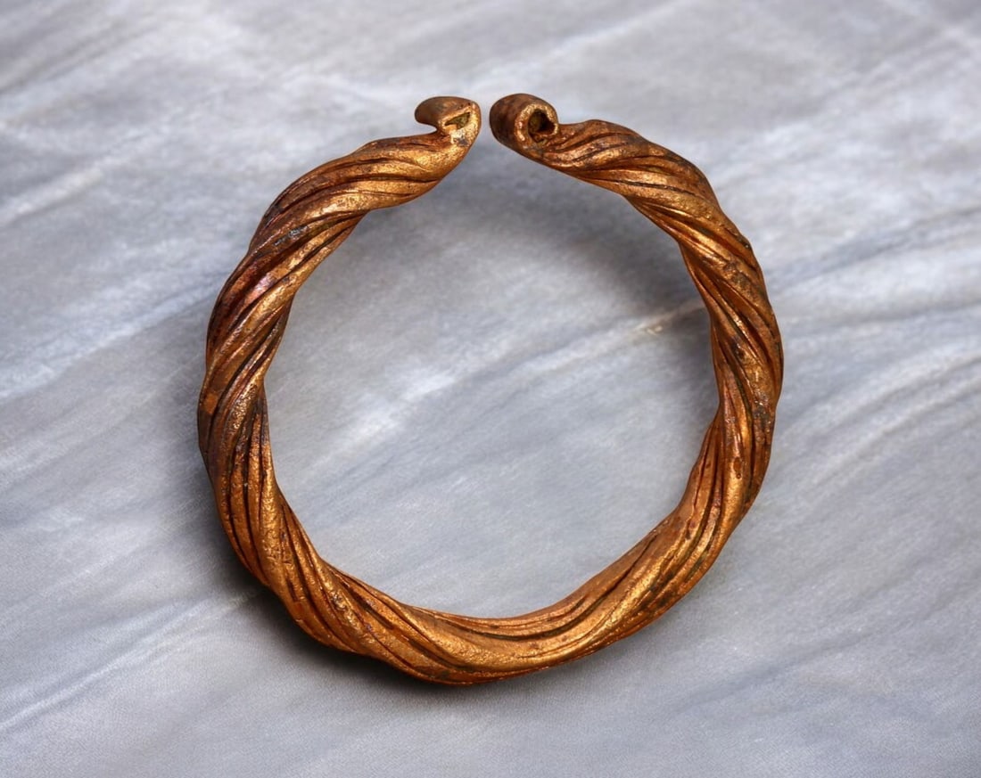 WEST AFRICA: Twisted Copper Currency Bracelet, c. 18th-19th Century (1 of 2)