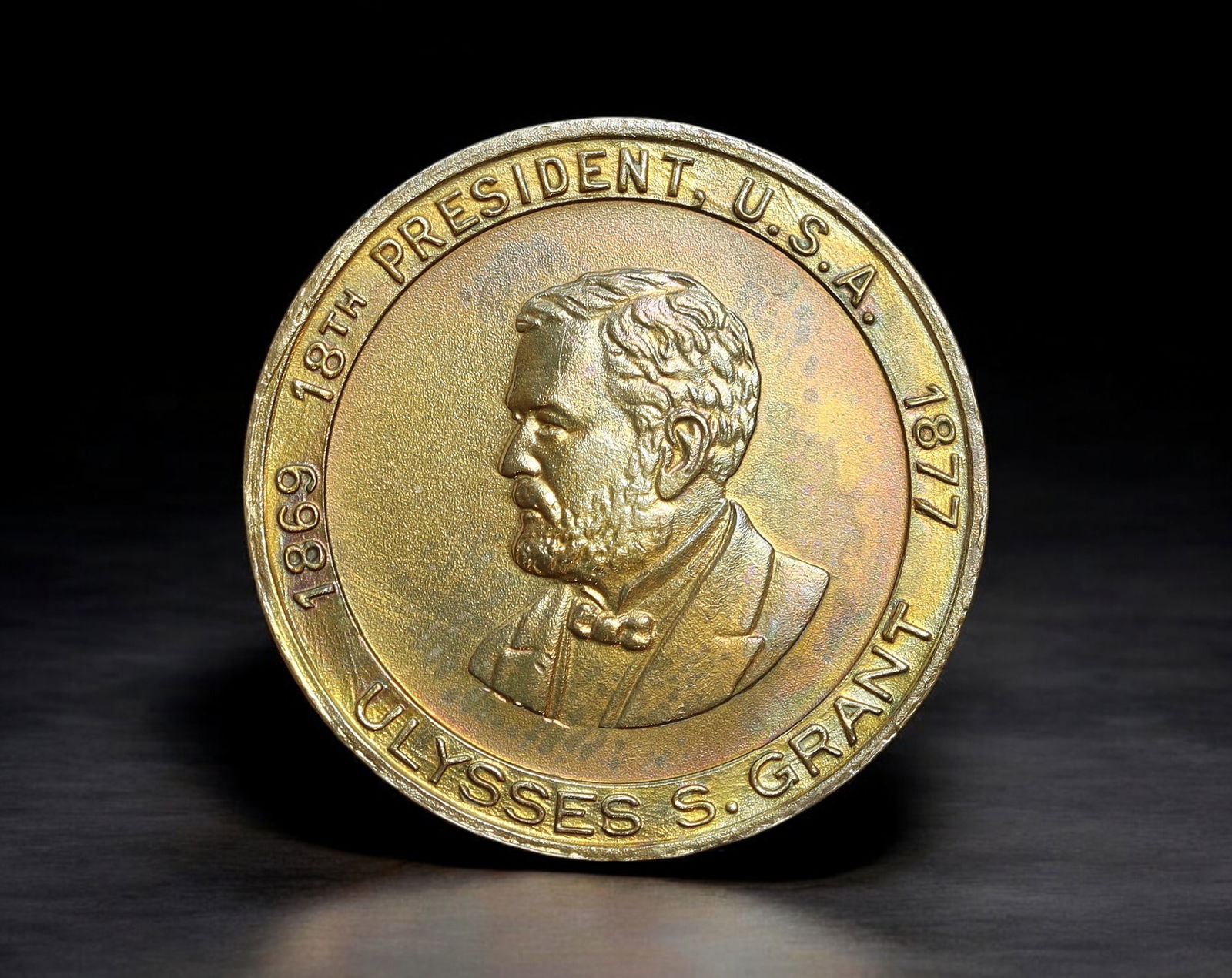 UNITED STATES: Ulysses S. Grant - Brass Token, 18th President of the USA, 1869-1877 , (25mm, 6.1g) (1 of 2)